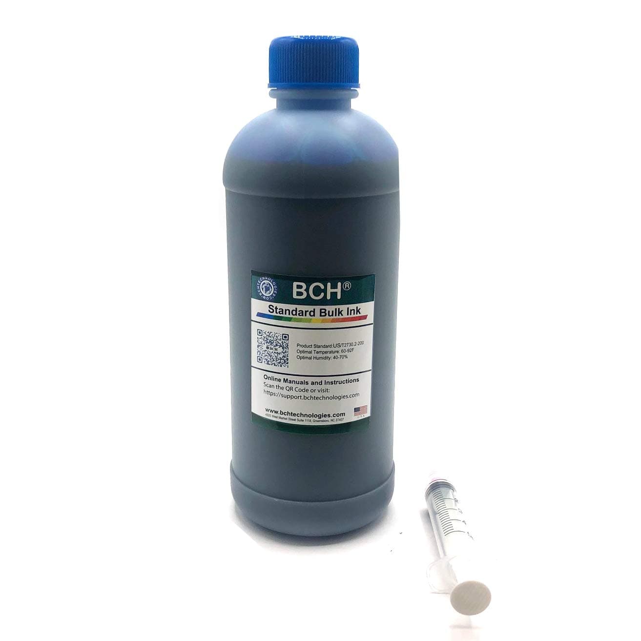 BCH Cyan Refill Ink 500ml – Photo Dye-Based Ink for Inkjet Printers with Refillable Cartridge or CISS – Bulk Ink for Home & Office Use