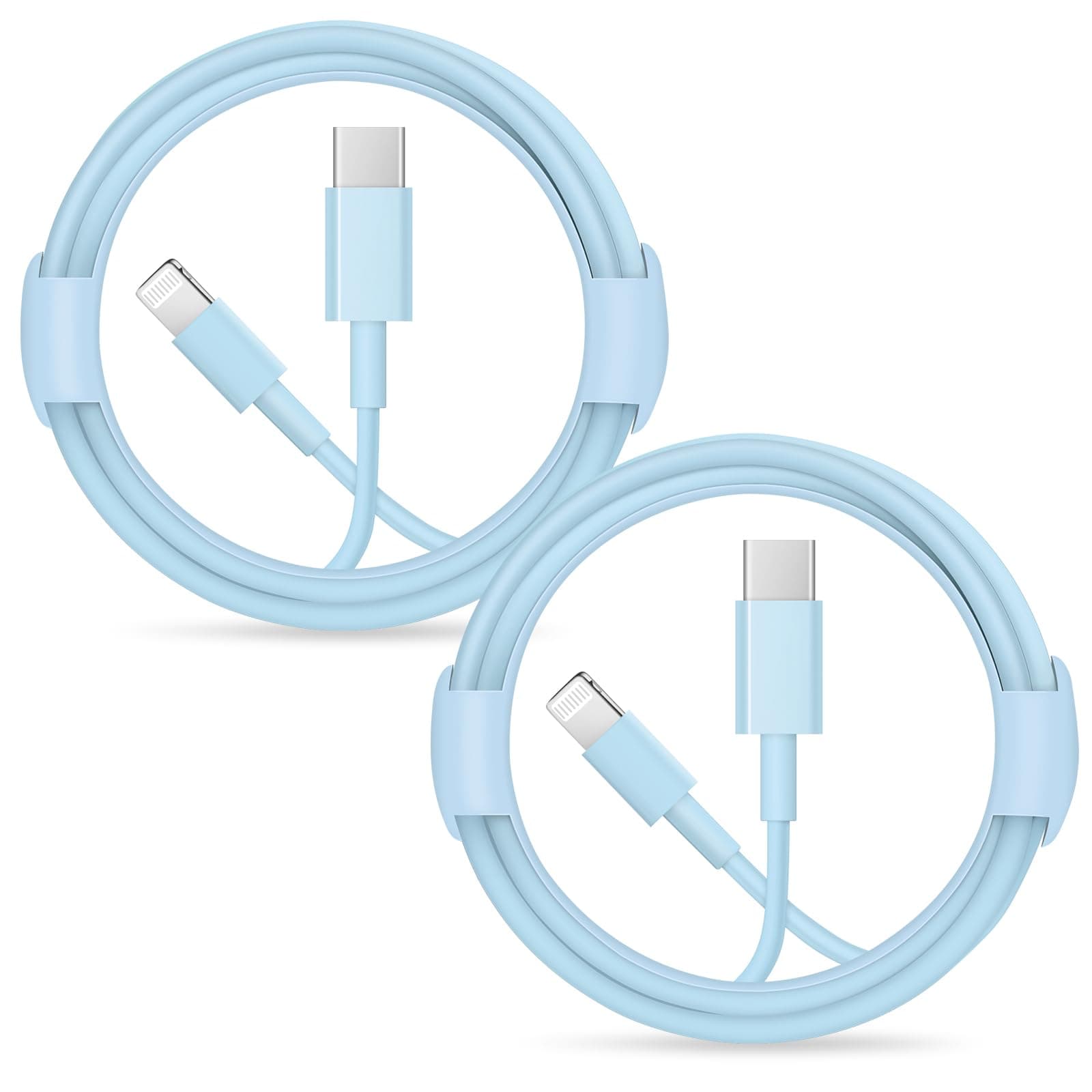 iPhone Fast Charger Lightning Cable [MFi Certified] 2-Pack USB-C to Lightning Cable (6.6Ft) Fast Charging Compatible with iPhone14/14 Plus/14 Pro/14 Pro Max/13/13pro/12/12 Pro/12 Pro Max(Blue