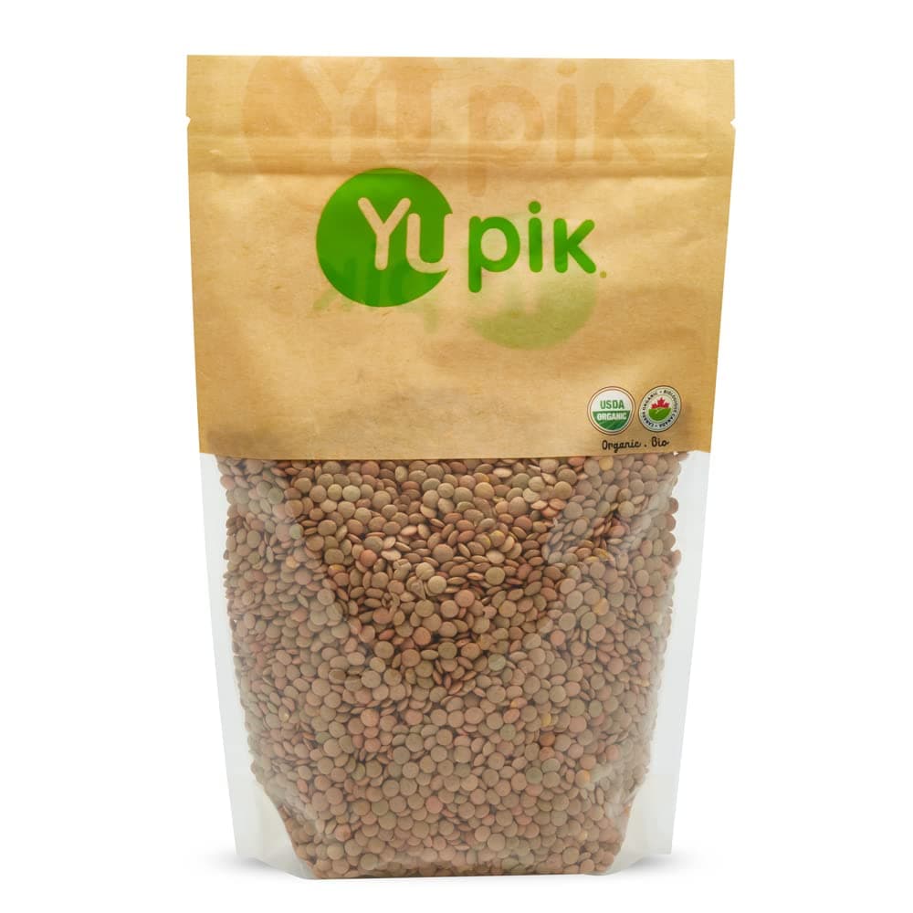 Yupik Organic Green Lentils, 2.2 lb (35.2 oz), Non-GMO, Vegan, Gluten-Free, Kosher, Raw, Source of Fiber, Iron & Protein, Fiber & Iron, Ideal for Soups, Salads & Plant-Based Meals