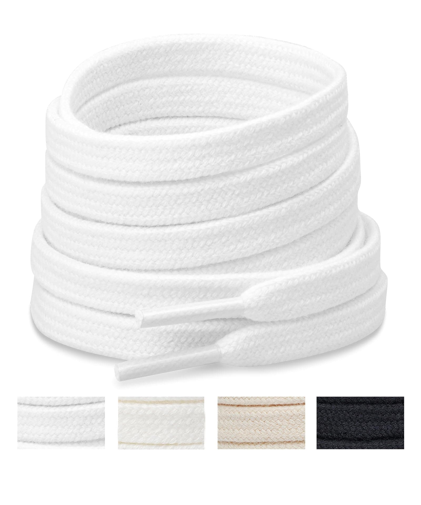 Handshop 2 Pairs Flat Athletic Shoelaces 5/16" in 40"-63" Wide Sneaker Replacement Shoe Laces