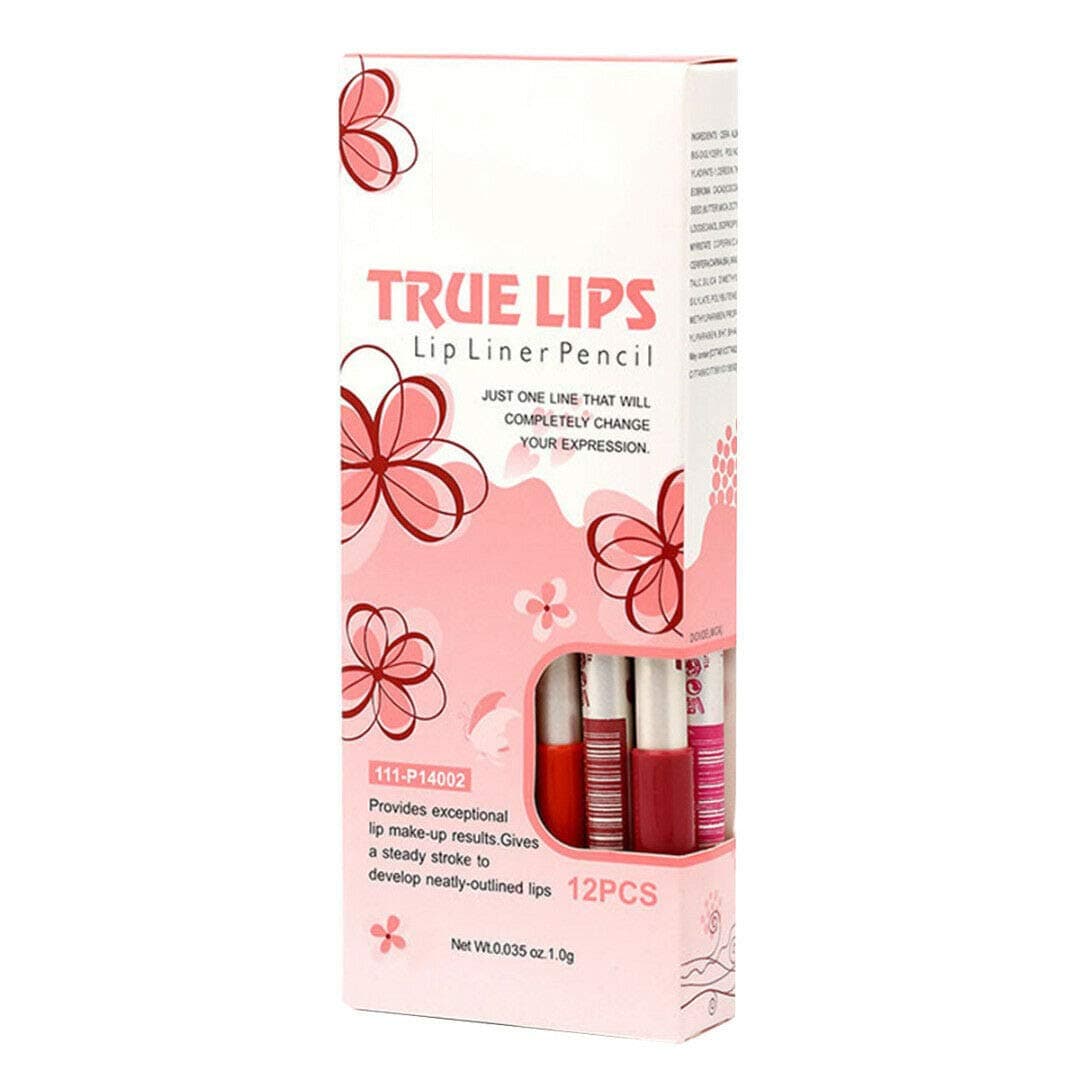 True Matte Lips Liner Marker Pen Pencil-12 Pieces