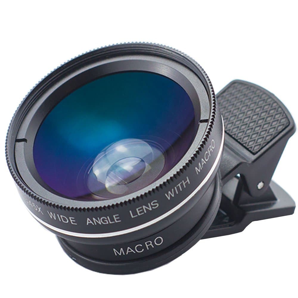 2 in 1 Professional HD Phone Camera Lens Kit, Super 12.5x Macro Lens 0.45X Wide Angle Lens with Lens cleaning kit for iPhone 7/6s/6/5s/5/4s/4 Samsung Note4/S7/S6 & Other Smartphones