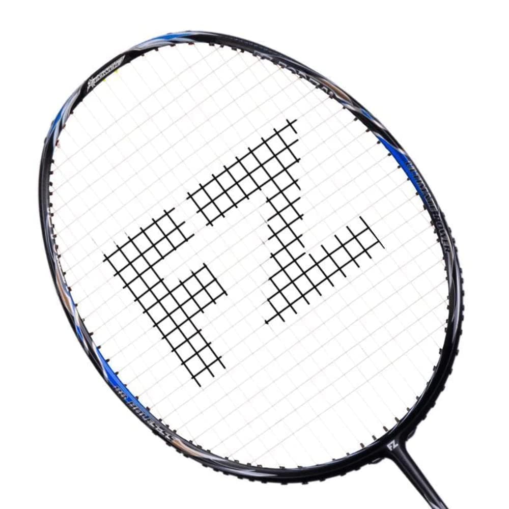 FZ Forza Power 988 M Badminton Racket, 3U-G5, 87 g, Black, head heavy balance with medium shaft, for attacking players, strung, max. tension at 30-31 lbs, racket cover included