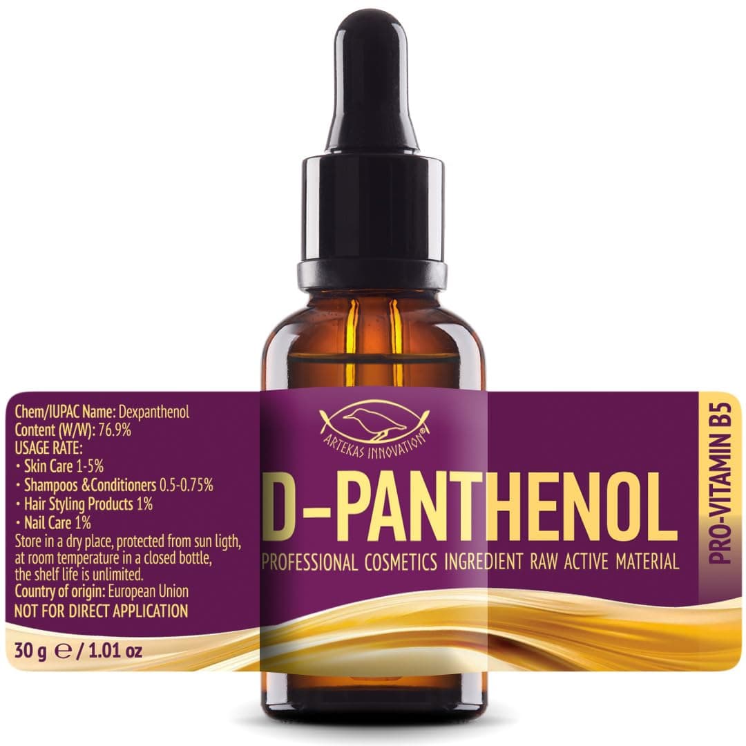 D-PANTHENOL - Dexpanthenol 76.9% - CONCENTRATE - PROFESSIONAL Grade - RAW Active Ingredient - Pro-Vitamin B5 - For Formulation of the Skin, Hair and Nails End Products - 30 g | 1 oz