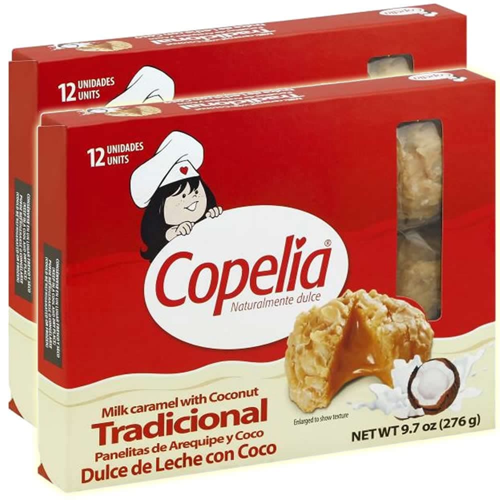 Copelia Milk Caramel with Coconut Candy – A delicious candy with carmel and coconut! Imported from Colombia! Copelia Milk Caramel with Coconut Candy 12 unit box 276g (9.7 oz) (Coconut Caramel)