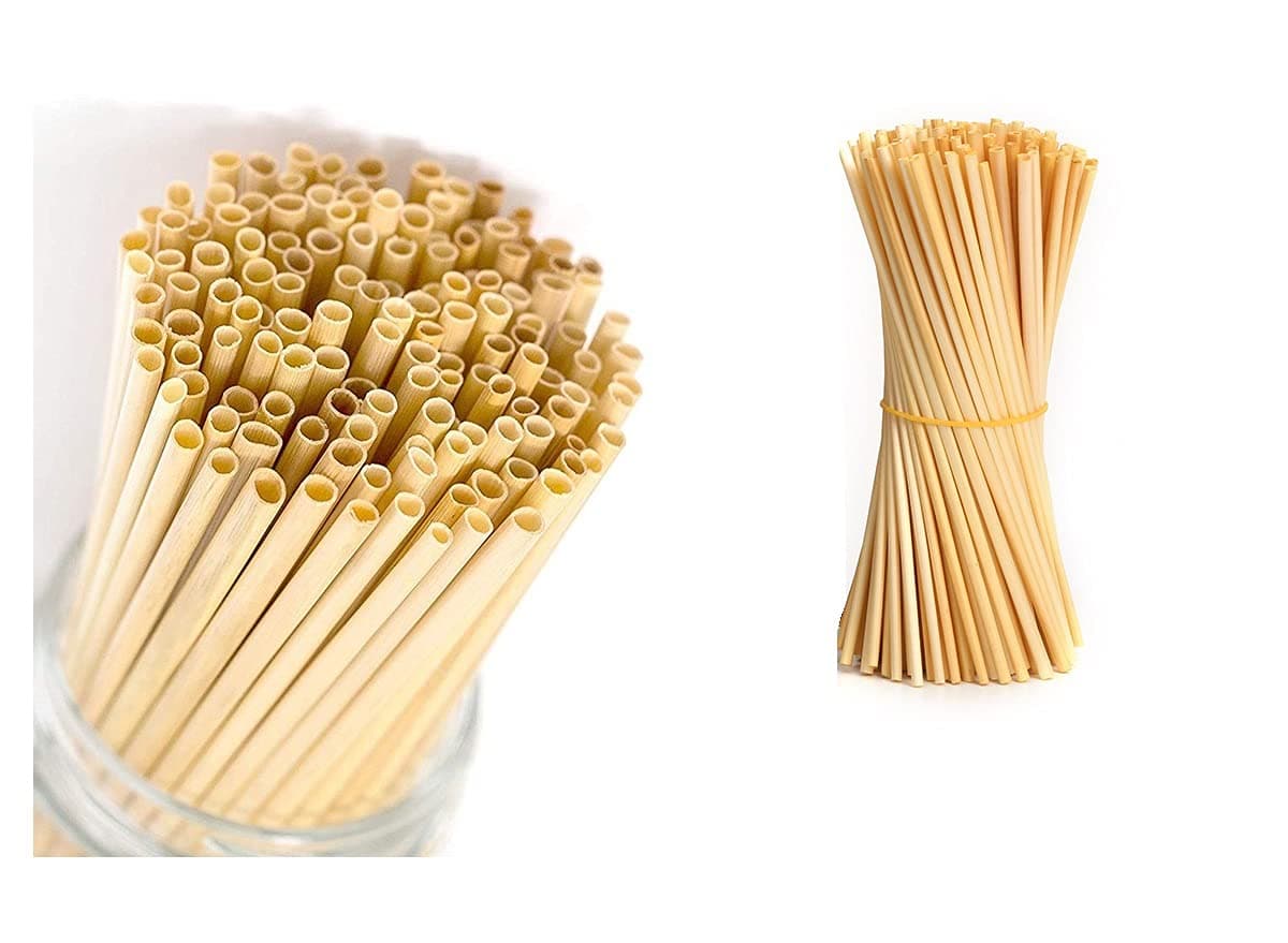 100% Biodegradable & Compostable Eco Friendly Short Wheat Straws - Pack of 100 - Natural and Disposable Drinking Straws - Better Alternative to Plastic, Paper, Stainless-Steel, Silicone & Glass Straw