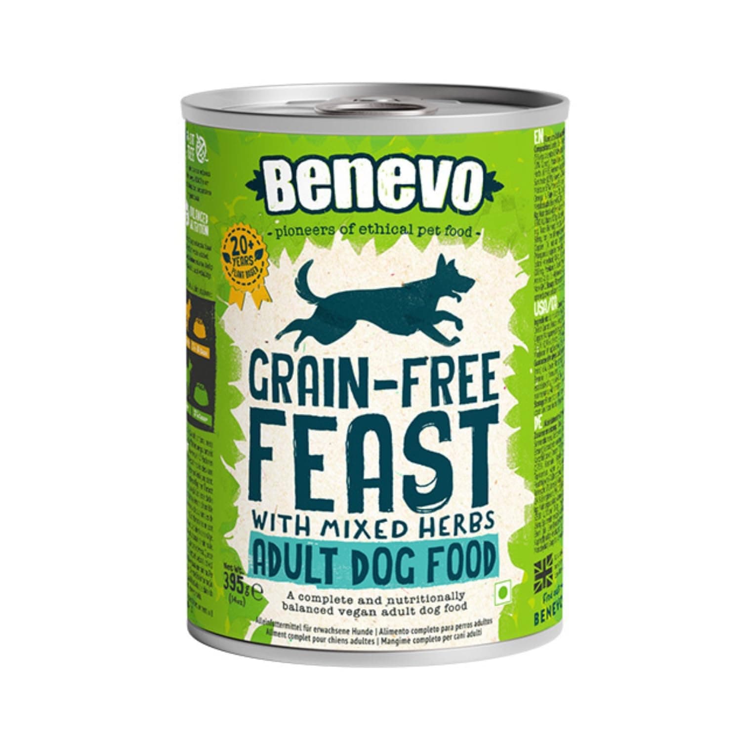 Grain-Free Vegan Dog Food (1 x 395g) - Complete Plant-Based Dry Food | Hypoallergenic, Wheat-Free, Non-GM | With Taurine, L-Carnitine & Essential Fatty Acids | PETA & Vegan Society Approved