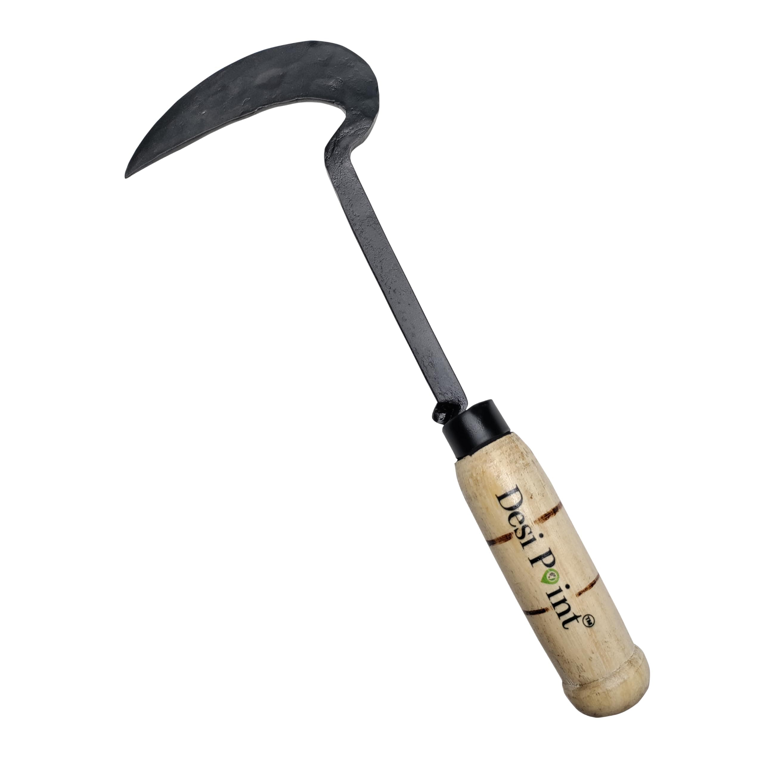 Desi Point Khurpi or Khurpa - Gardening Hand Tool for Soil Digging and Weeding | Desi Wooden Handle | Durable