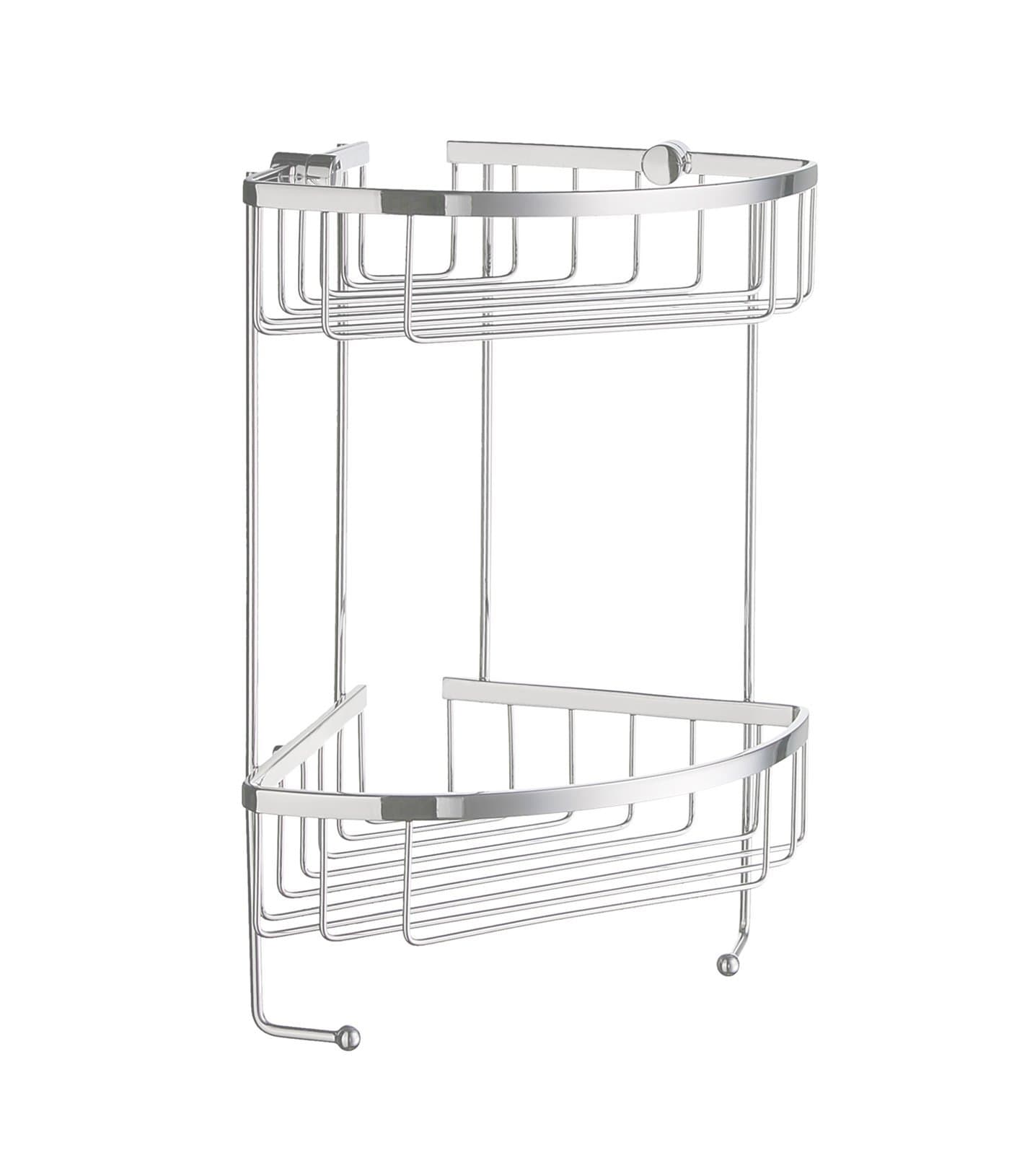 SME, Polished Chrome DK2031 Soap Basket Corner 2 Level, 19.5 x 19.5 x 34.2 cm
