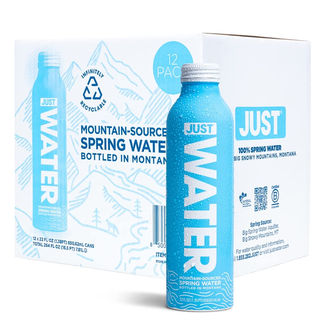 Premium Pure Still Spring Water in an infinitely recyclable aluminum bottle- Naturally Alkaline, High 8.0 pH - Fully Recyclable canned water, 22 Fl Oz (Pack of 12)