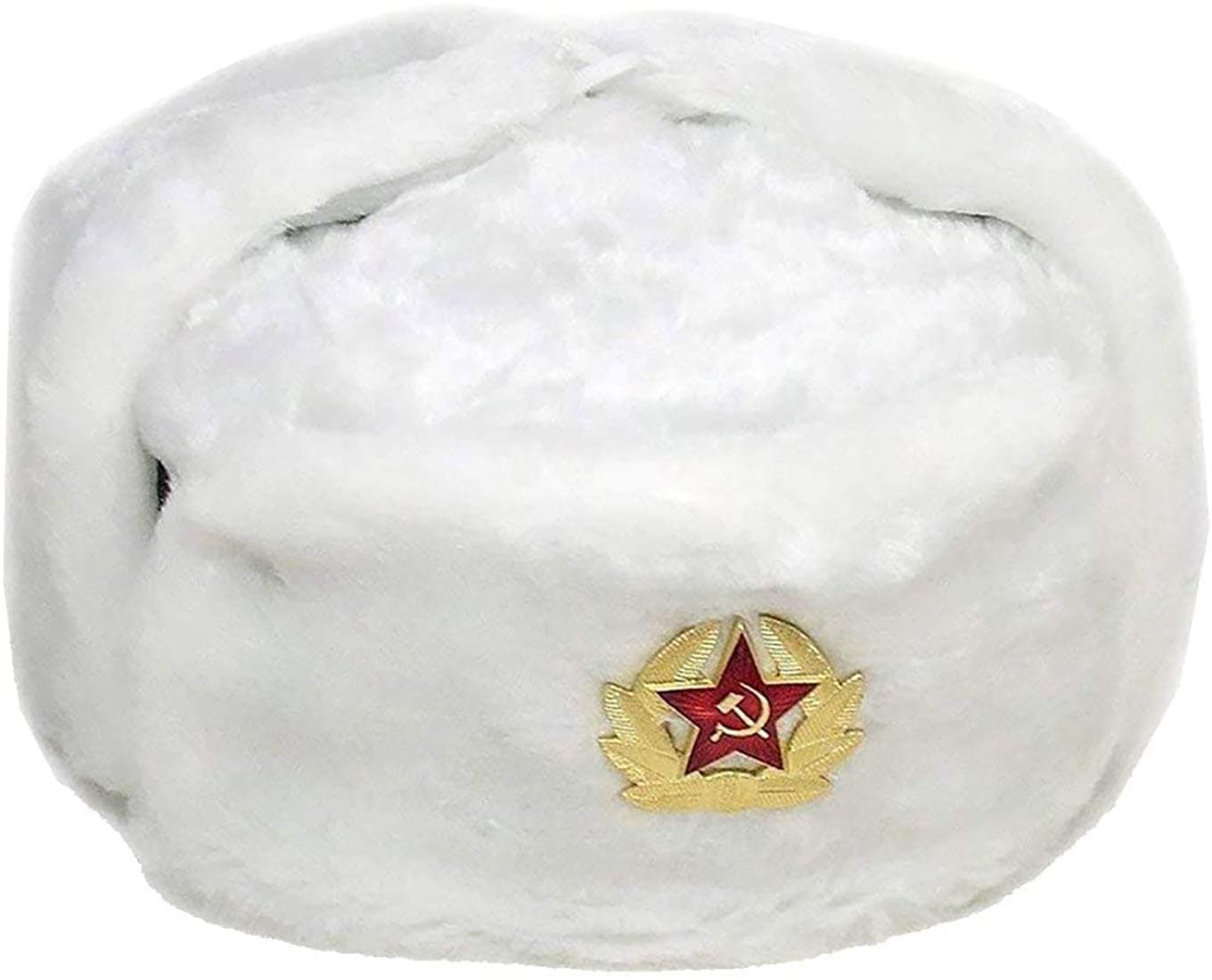 Loxdonz Ushanka Russian Military Hat with Ear Flaps and Soviet Badge, Trapper Ski Hat for Winter