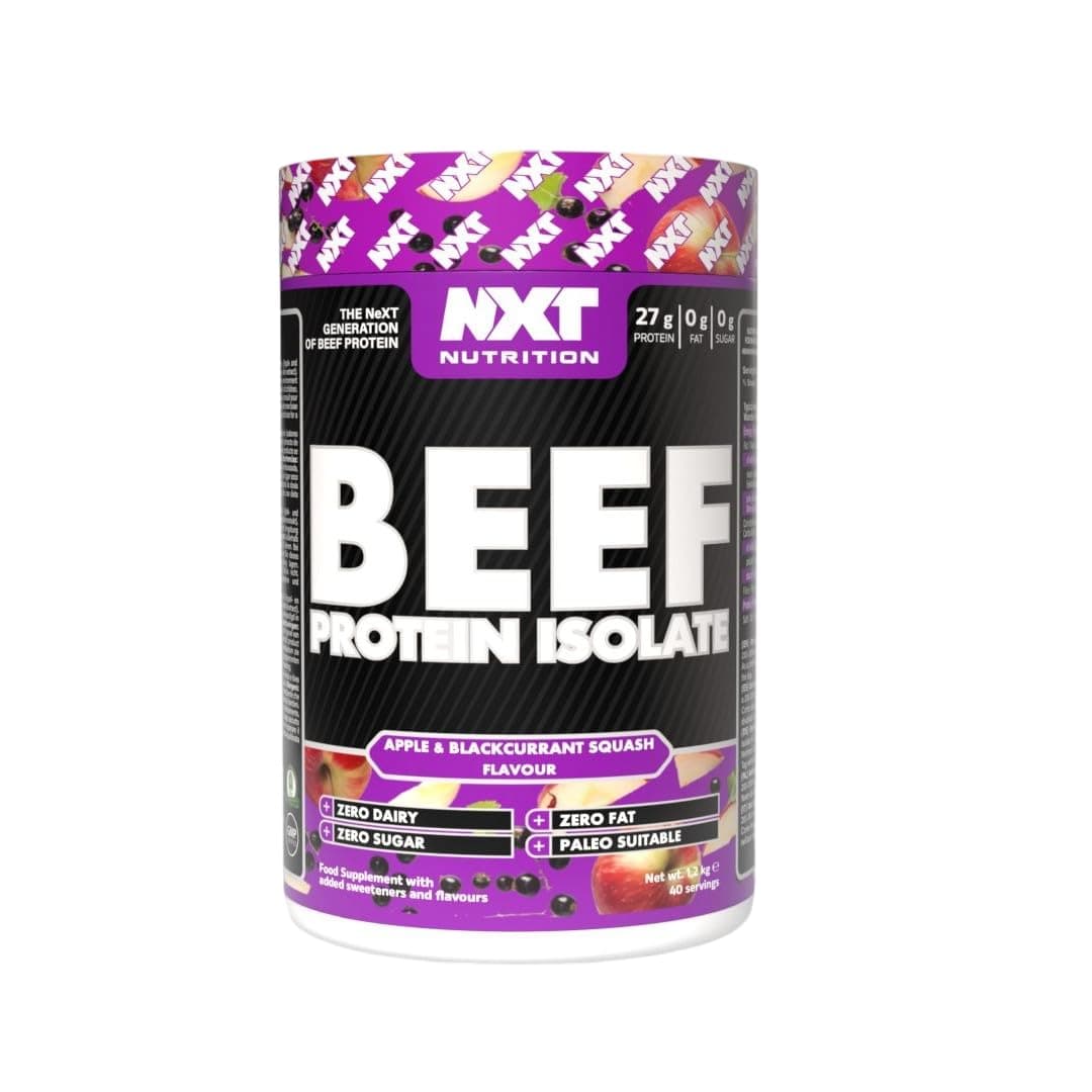 Beef Protein Isolate Powder - Protein Powder High in Natural Amino Acids - Paleo, Keto Friendly - Dairy and Gluten Free - Muscle Recovery | 1.2kg (Apple and Blackcurrent)
