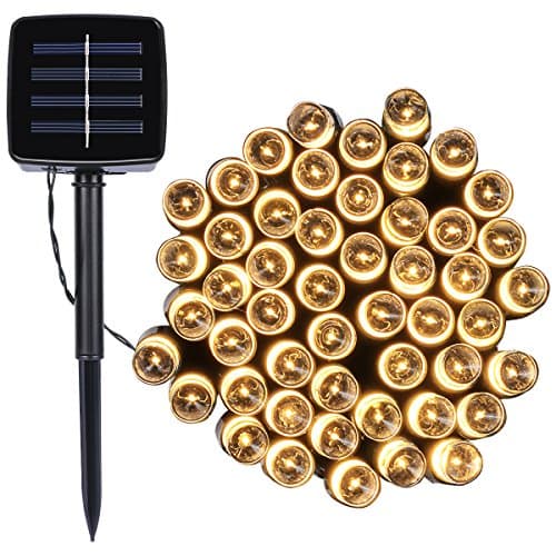 YHYY LED String Christmas Lights,39ft 100LEDs 8 Modes Outdoor Waterproof Solar Powered Fairy Lights for Garden Home Party Bedroom Xmas Outdoor Decorations(Warm White)