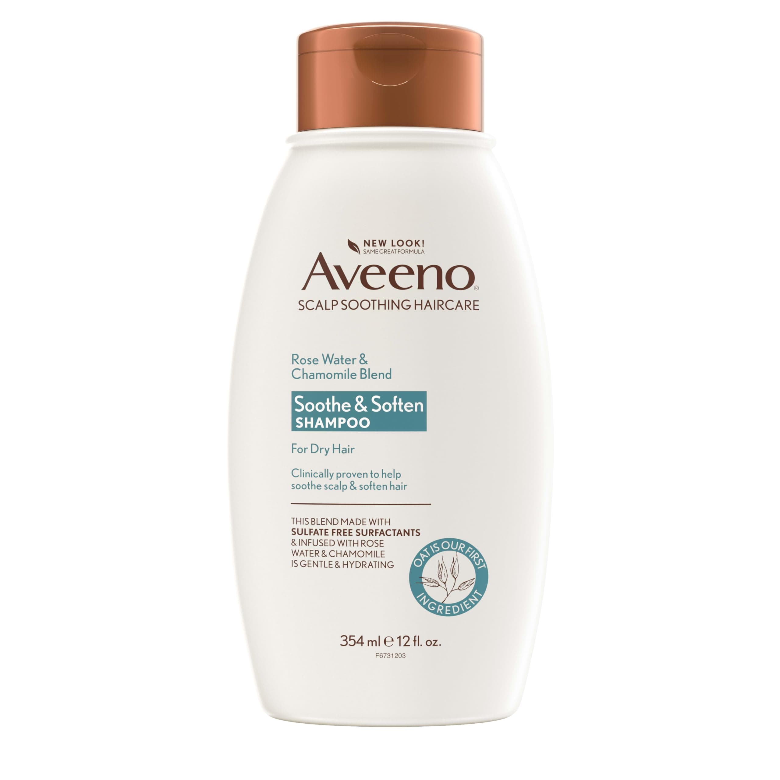 Aveeno Rose Water & Chamomile Shampoo for Dry Hair, Hydrating, 12 fl oz(Packaging May Vary)