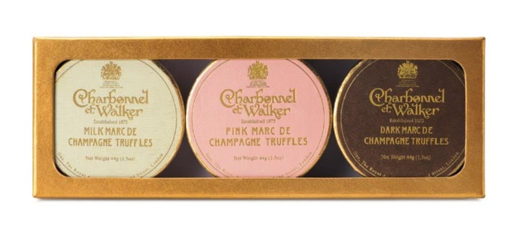HiAnifri 英国王室御用達 Charbonnel et Walker（シャボネル・エ・ウォーカー）3種のシャンパーニュトリュフチョコレートギフト Marc de Champagne Truffle Trio [並行輸入品]