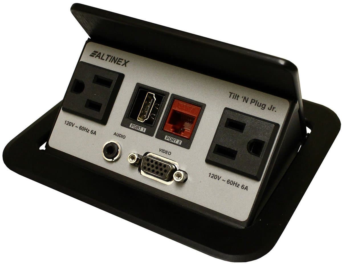 Altinex Tilt N Plug HybridTNP-328 Power Data Center - HDMI, VGA, Audio, RJ45, 2 x AC Power