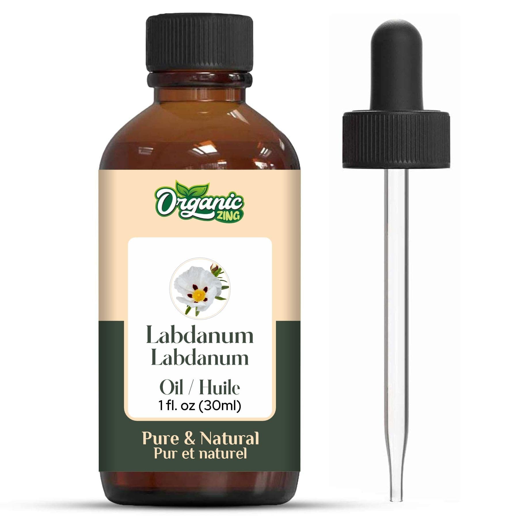 Organic Zing Labdanum (Cistus ladanifer) Oil | Pure & Natural Essential Oil for Skincare, Aroma & Diffusers- 30ml/1.01fl oz