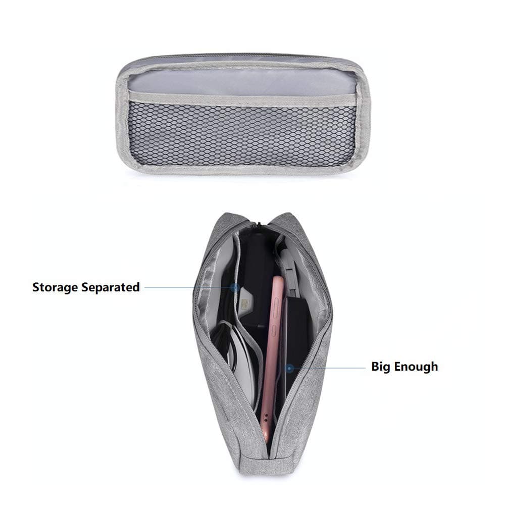 ユニバーサル電子機器/アクセサリー ソフトキャリーケースバッグ、丈夫で軽量、外出、ビジネス、旅行、化粧品キットに適しています(ビッググレー)