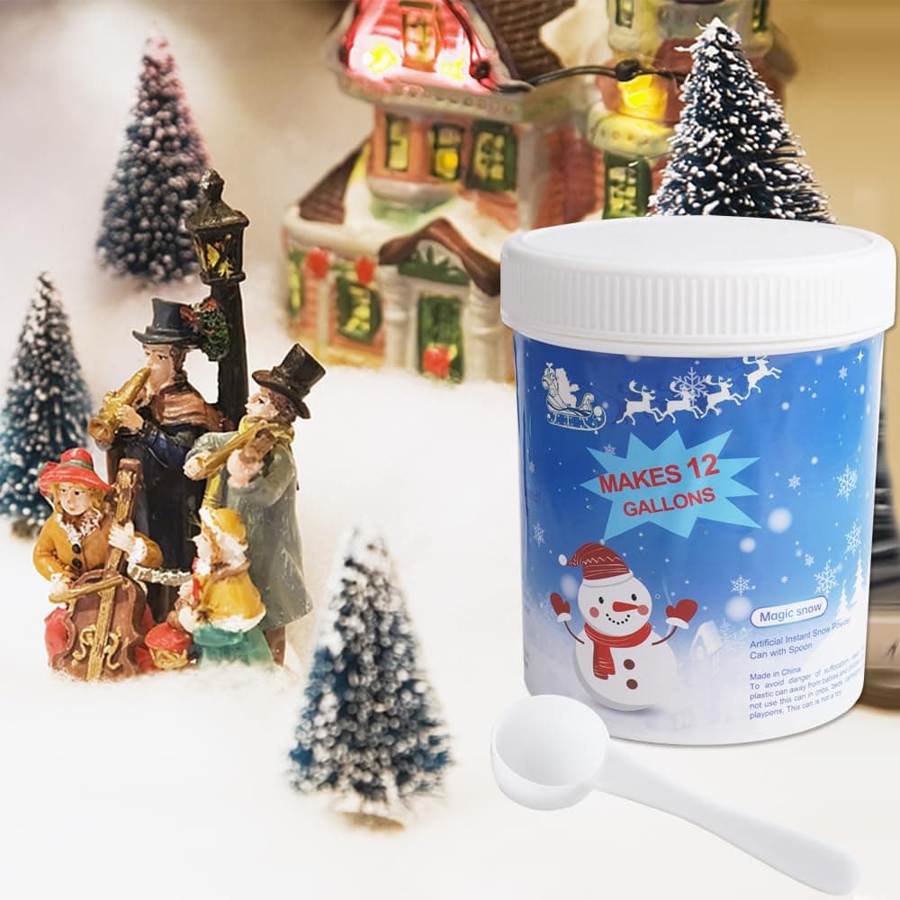 Instant Snow Powder Fake Snow Makes 15 Gallons of Artificial Snow Magic Snow for Winter Decoration Holiday DIY Crafts Artificial Snow Play
