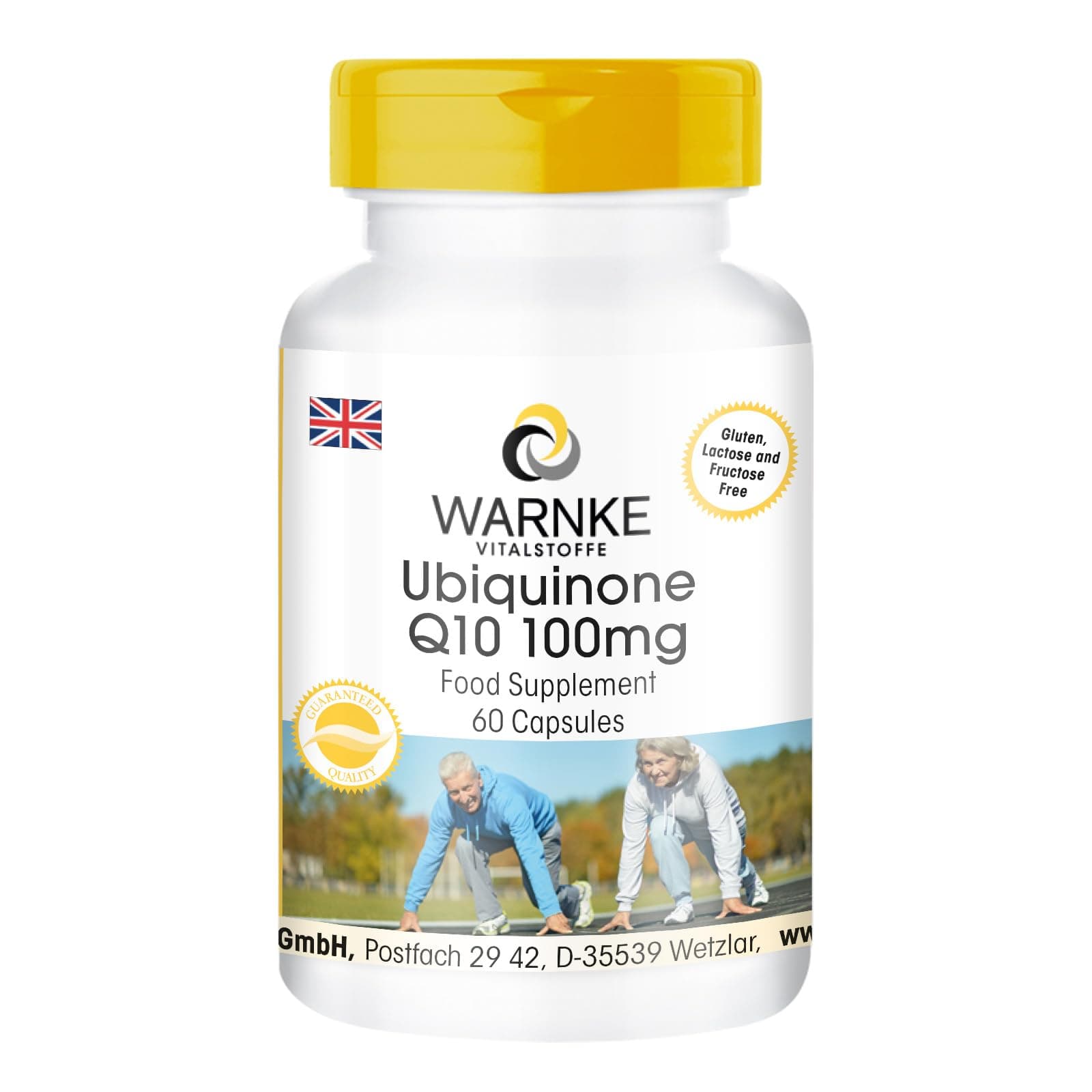 Ubiquinone Coenzym Q10 100mg, Vegan, 60 Capsules, Without Silicon Dioxide | Warnke Vitalstoffe - German Pharmacy Quality