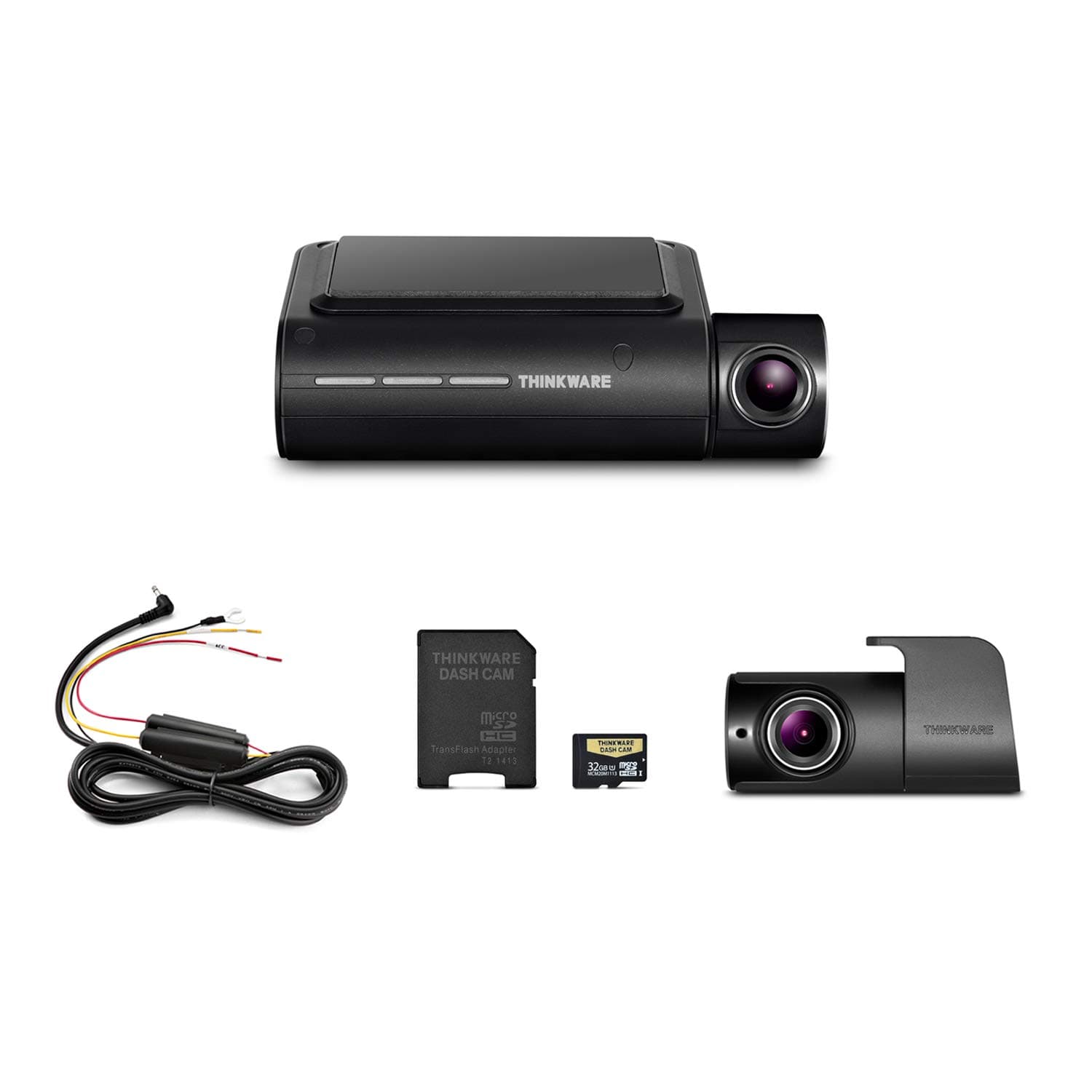 Thinkware F800 Pro Dash Cam Front and Rear Full HD 1080P Sony Starvis Super Night Vision | Cigarette Power Cable | 32GB MicroSD Card Incl. | Built-in Wi-Fi and GPS | Parking Mode