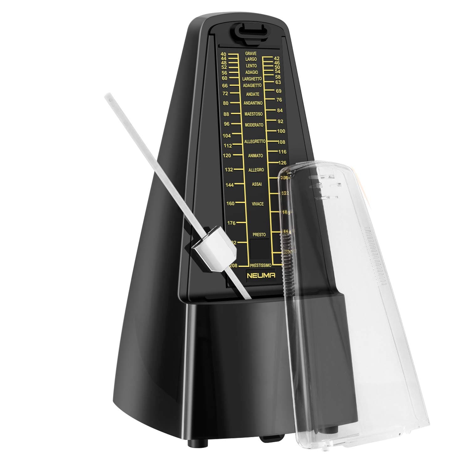 Tetra-Teknica Essential Series MT-19 Classic Mechanical Metronome for Piano, Guitar, Violin, Drum and More, Color Black
