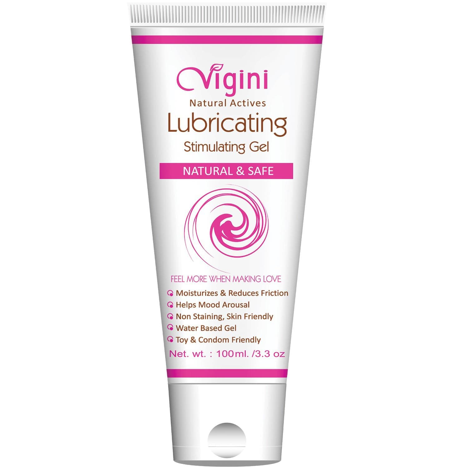 Vigini Natural Lubricant Lubricating Lube Lubrication Water Based Gel Jelly Women, Moisturizer, No Color No Fragrance Non Staining Itching Dryness Female 100G