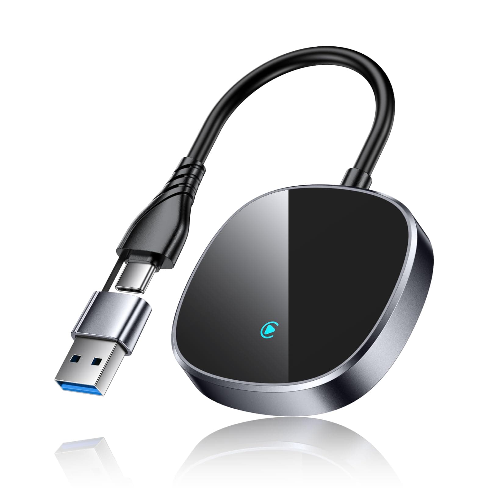 2025 Upgraded Wireless CarPlay Adapter, Hidden Interface, Converts Wired to Wireless, Plug & Play, Compatible with iPhone (iOS 10 and Above) for Cars 2016+ - Black