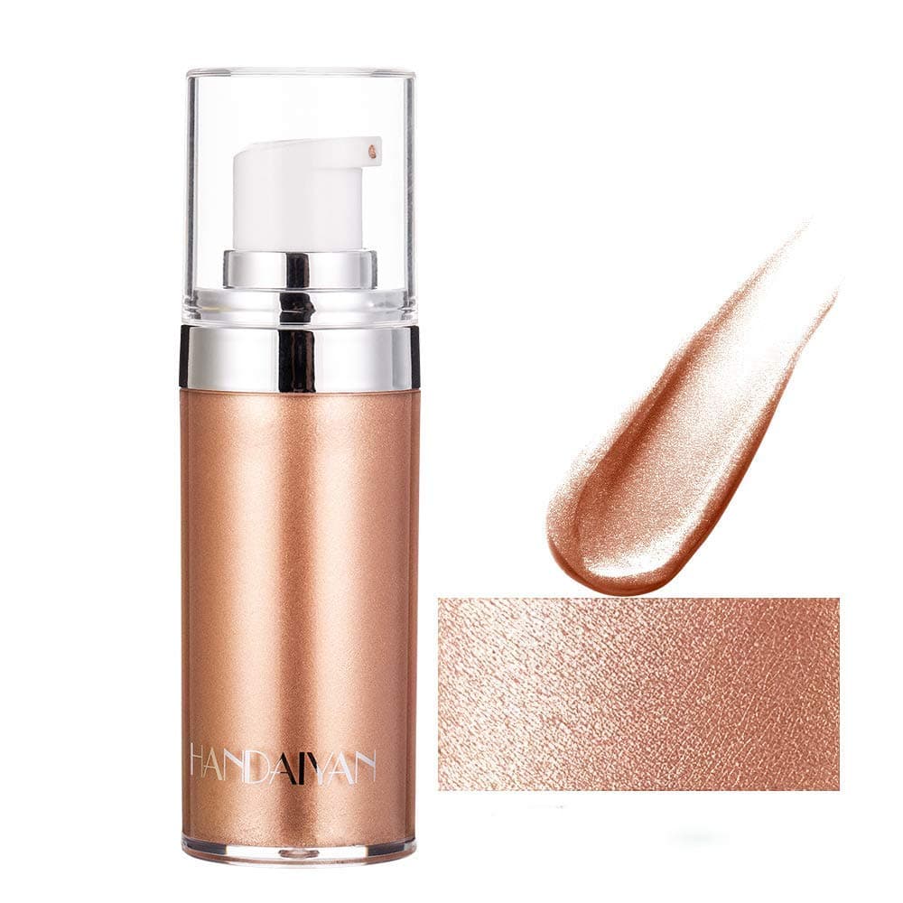 Go HoFace Body Illuminator,Liquid Highlighter Makeup Drops,Moisturizing Face Luminizer,Waterproof Smooth Liquid Spray Shine Shimmer Glow Foundation Glitter Body Makeup(#2 Rose Golden)