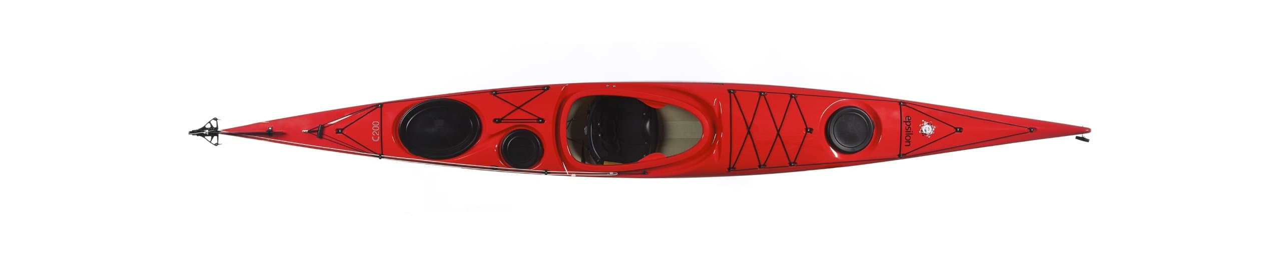 Epsilon C200 Composite Rudder Sea Kayak, Red/White