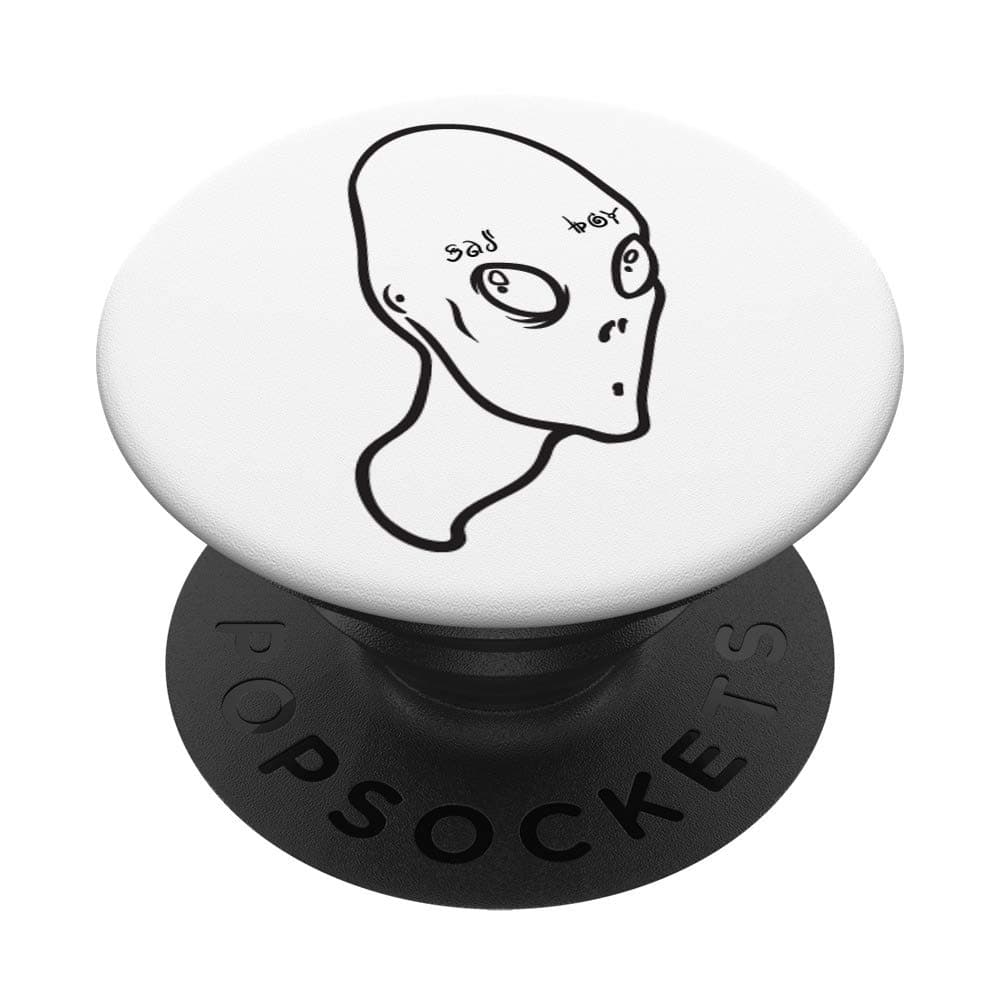 Funny Alien Sad Boy Aesthetic Vaporwave Meme Space Alien PopSockets Swappable PopGrip