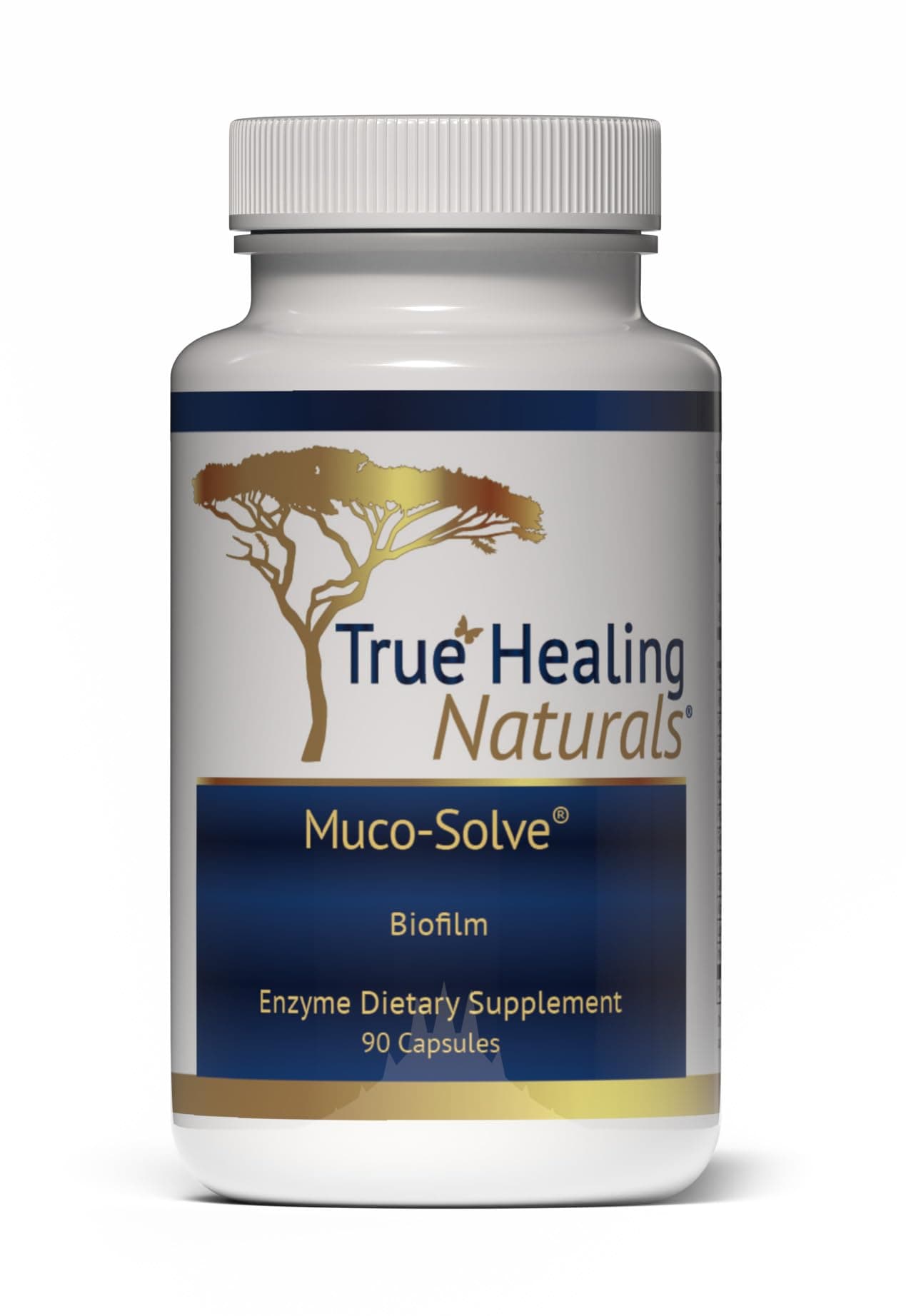 True Healing Naturals - Muco-Solve Biofilm - Gut Restoration and Gut Health - Unique Enzyme Combination to Dissolve Polysaccharide & Fibrin Components of Biofilm - 90 Capsules