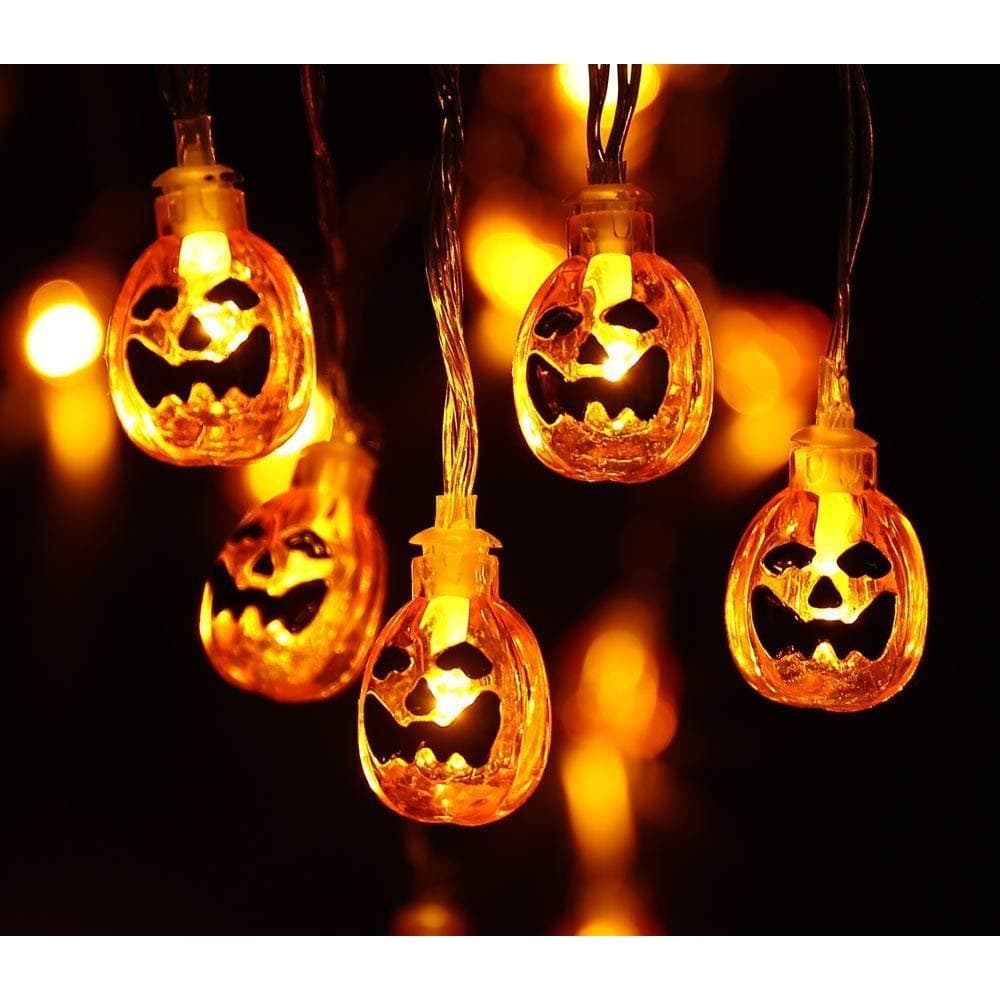 Calans Halloween String Lights, Halloween Light Decoration by 11 Feet Pumpkin Light 30 LED String Lights Jack o Lantern Indoor Outdoor Halloween Parties Decorations Series