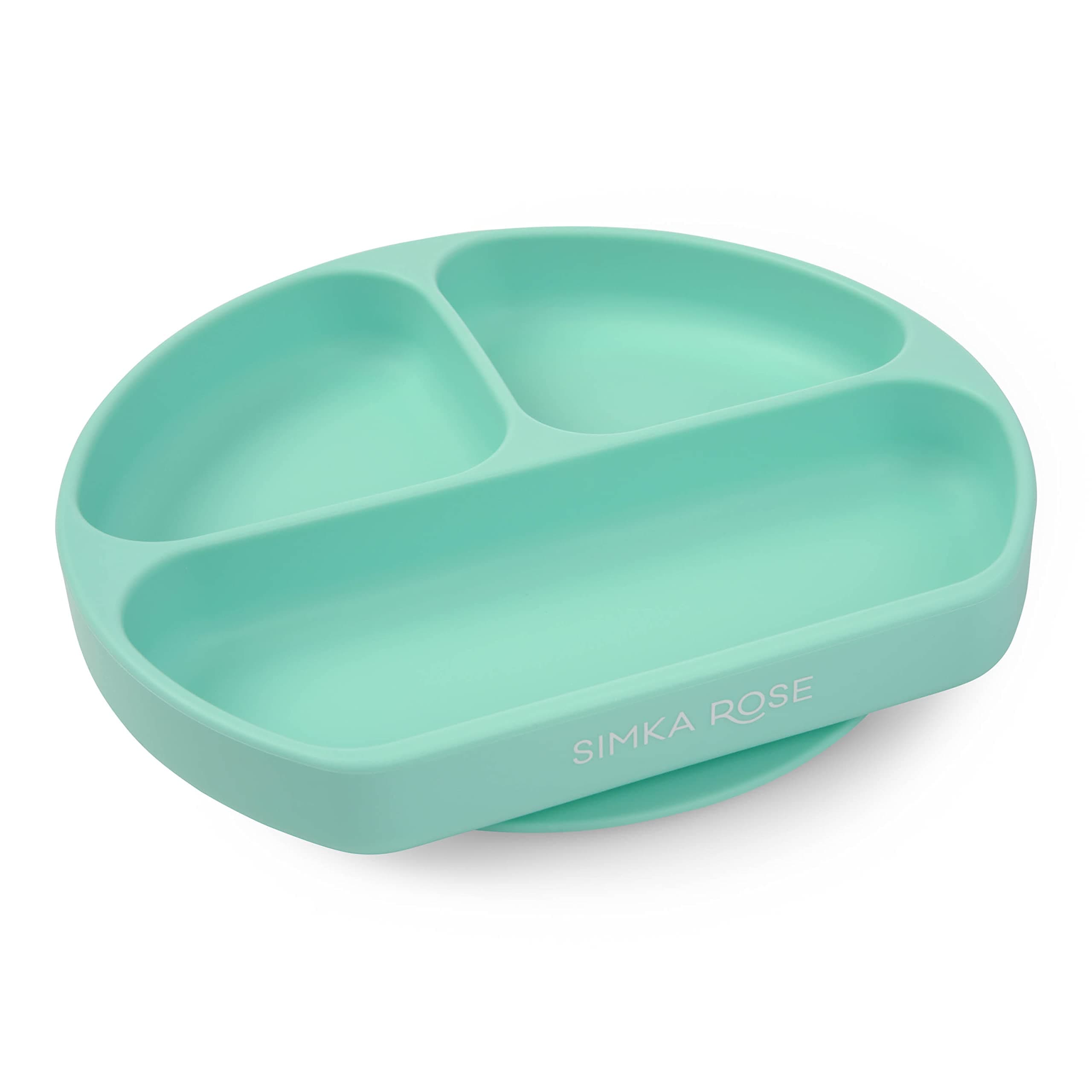 Simka RoseBaby Divided Silicone BPA-Free Suction Plate (Mint)