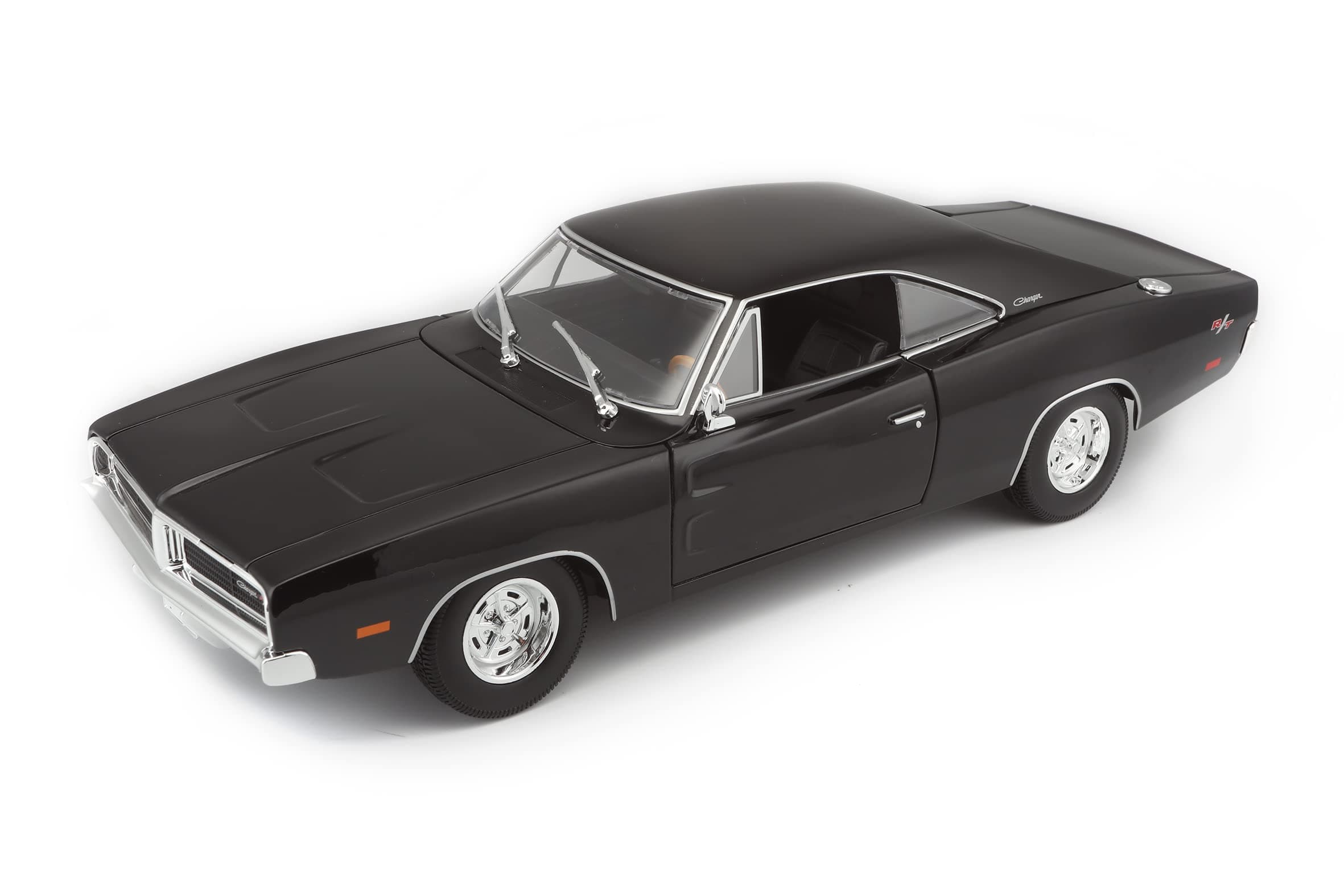 M31387BK 1969 Dodge Charger Classic Super Car Die cast Model, Black