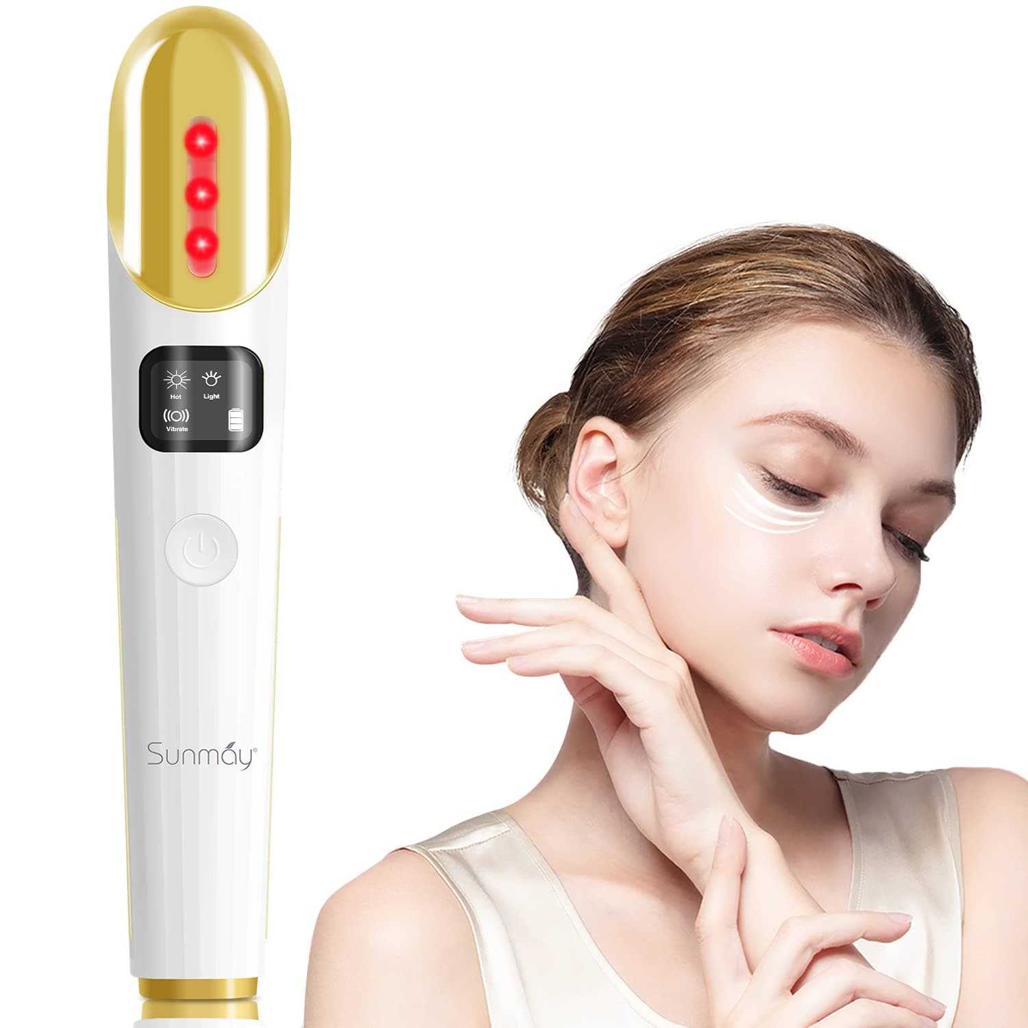 SUNMAY Ona 2 Eye Massager, Anti Wrinkle Anti Aging Facial Massager, 42 ℃ Heated Skin Care Device for Dark Circles and Puffiness, Promotes Essence Absorption