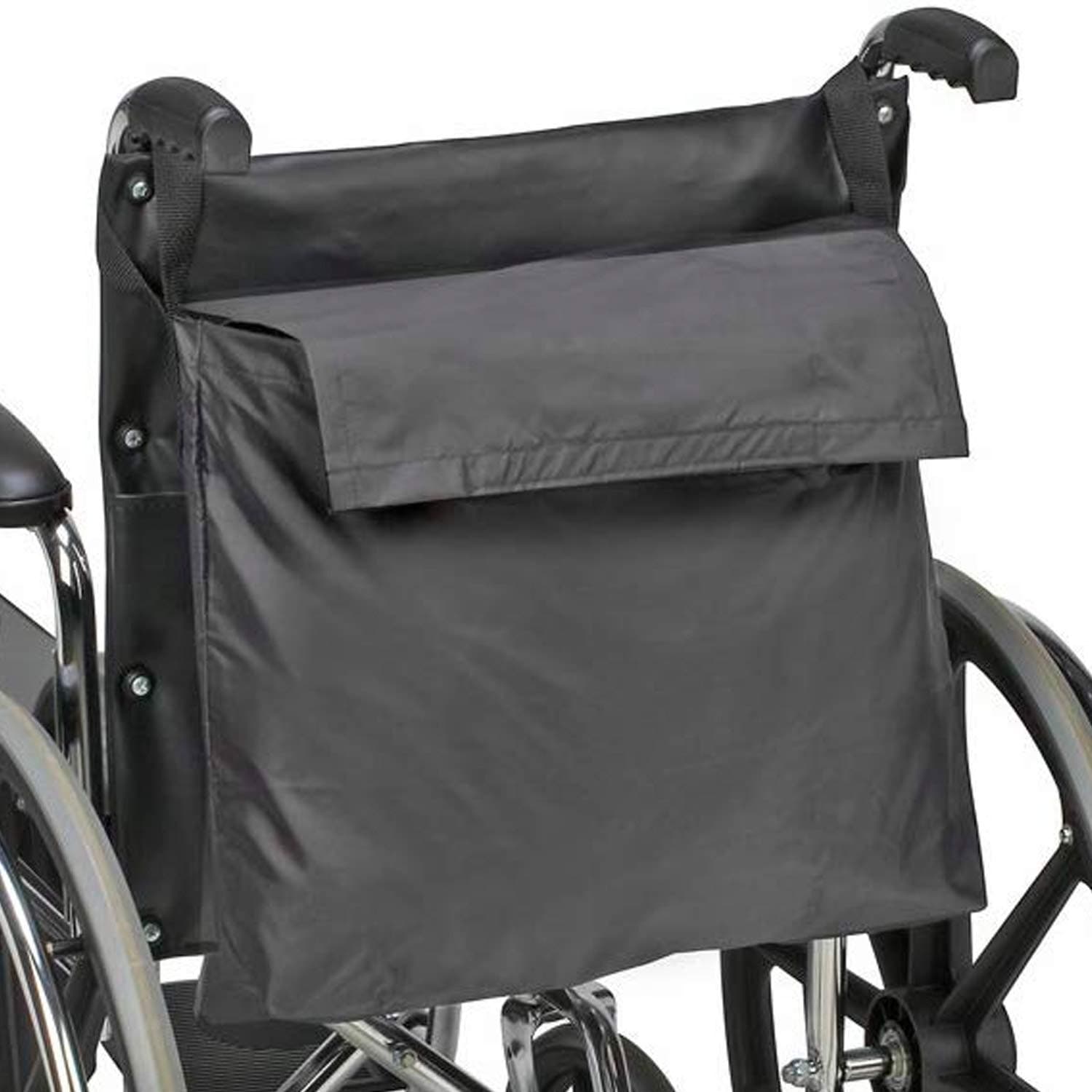 Wheelchair Bag Provides Storage on Wheelchairs and Transport Chairs for Elderly and Disabled, FSA HSA Eligible, Straps for Quick and Easy Install, Black