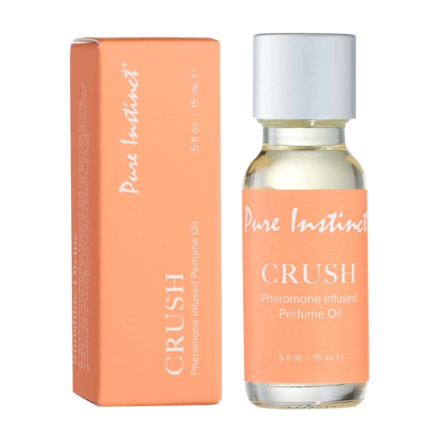 Pure Instinct CRUSH The Original Pheromone Infused Essential Oil Perfume Cologne - For Her Women - TSA Ready (Dropper Bottle 0.5 Fl. Oz./15mL)