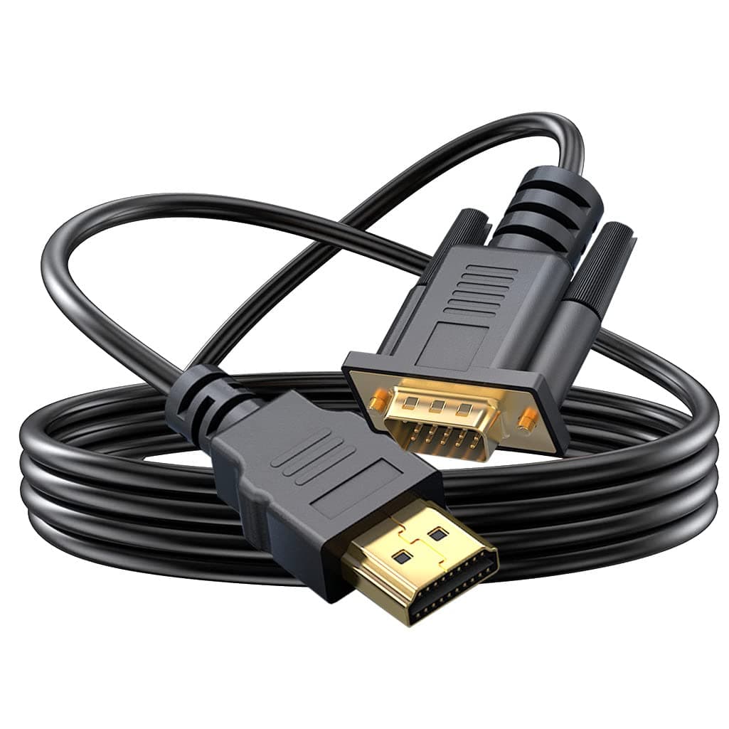 La Brodée HDMI to VGA, Gold-Plated HDMI to VGA Cable (Male to Male) for Computer, Desktop, Laptop, PC, Monitor, Projector, HDTV, Chromebook, Raspberry Pi, Roku, Xbox and More (1M)