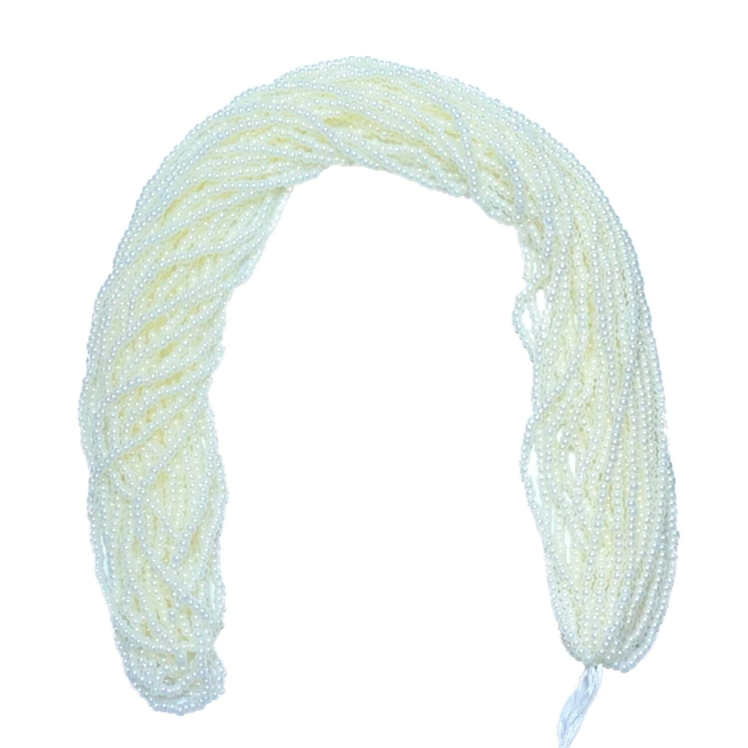 Czech 11/0 Glass Seed Beads - 12 String Hanks, Pearl Cream Color (Pearl Cream)