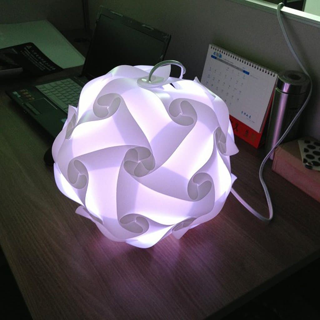 IQ Jigsaw Puzzle Lampshade Innovative DIY Lightshade 25cm White