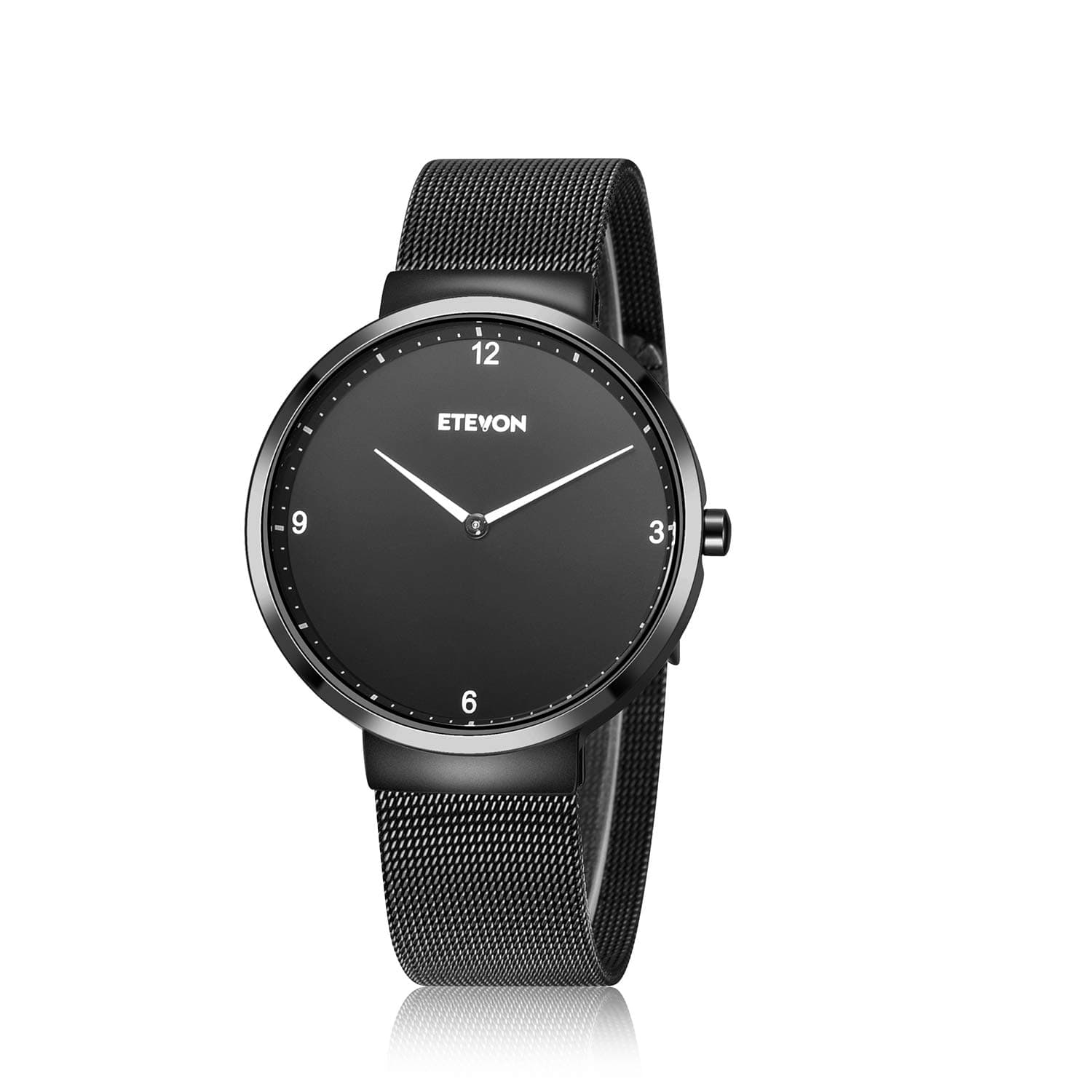 Men’s Quartz Analog Wrist Watch with Unique Simple Dial and Stainless Steel Mesh Band, Fashion Dress Watches for Men - 30M Waterproof - Black