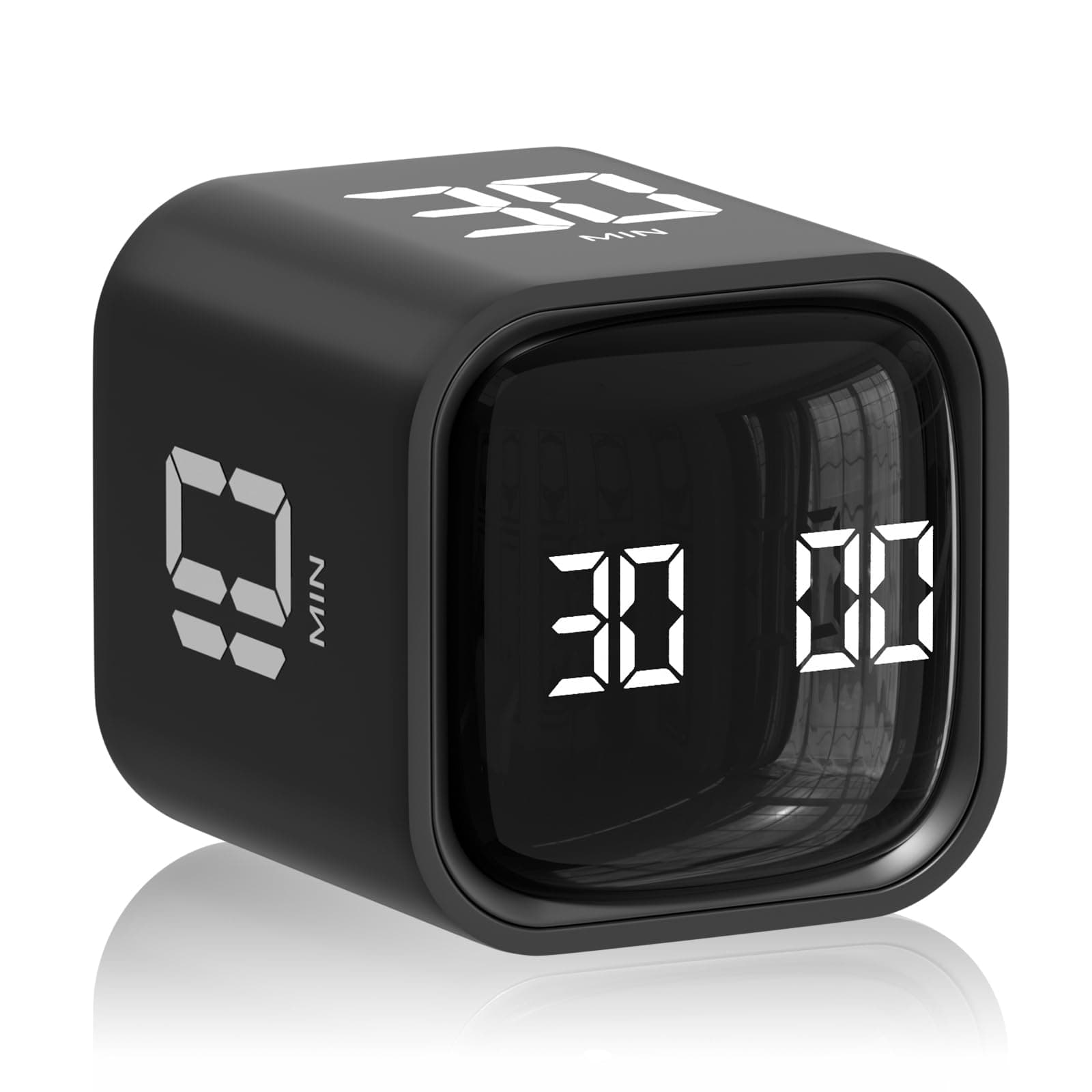 Cube Pomodoro Timer, Desk Productivity Timer 5/10/30/60 Minutes & Custom Countdown, Adjustable & Silent Visual Timer, ADHD Tool Flip Rotating Portable Multi Timers for Study Task Work Kitchen School