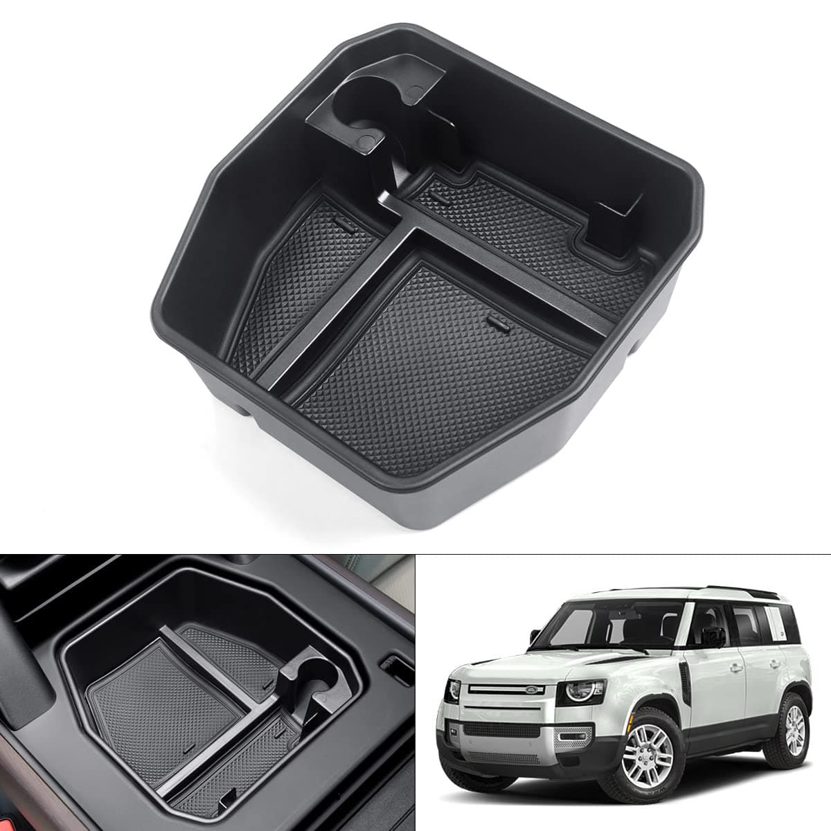Karltys Compatible with Center Console Organizer Land Rover Defender 90 110 130 2023-2020 (NOT for Refrigerator Version) Accessories Armrest Storage Box Middle Console Insert Tray