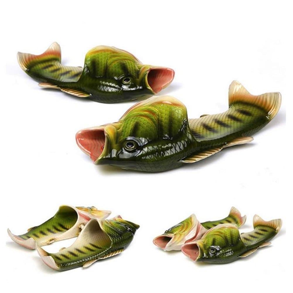 Fish Slippers Beach Shoes Non-Slip Sandals Creative Bass Slippers Men and Women Casual Shoe