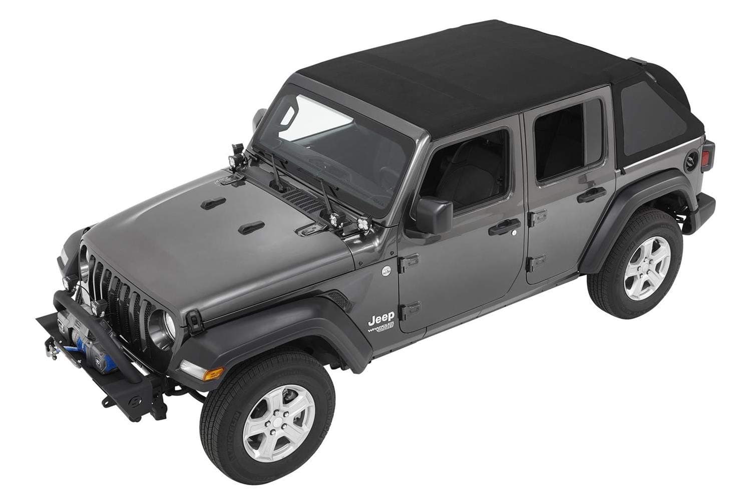 Bestop JL Wrangler Soft Top Sunrider Open Canopy Bestop 56863-17 TrekTop NX Black Twill TrekTop NX