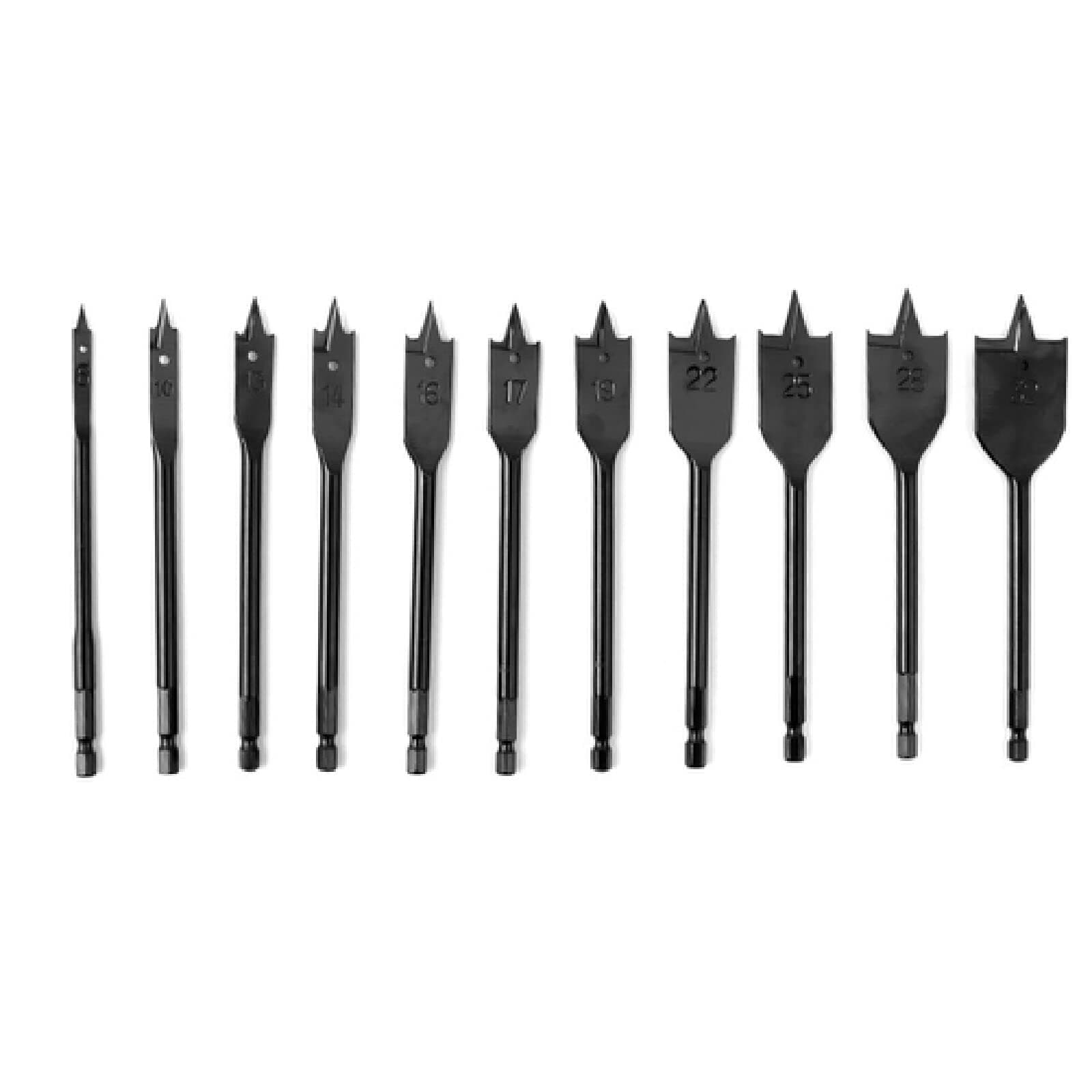 11 stücke 6-32mm High-carbon Stahl Hex Schaft Flache Bohrer Holz Hand Bohrer Set Spaten holzbearbeitung Bohrer Power Werkzeuge Loch Sah