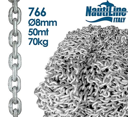 Calibrated galvanized chain - D.8mm - 50mt