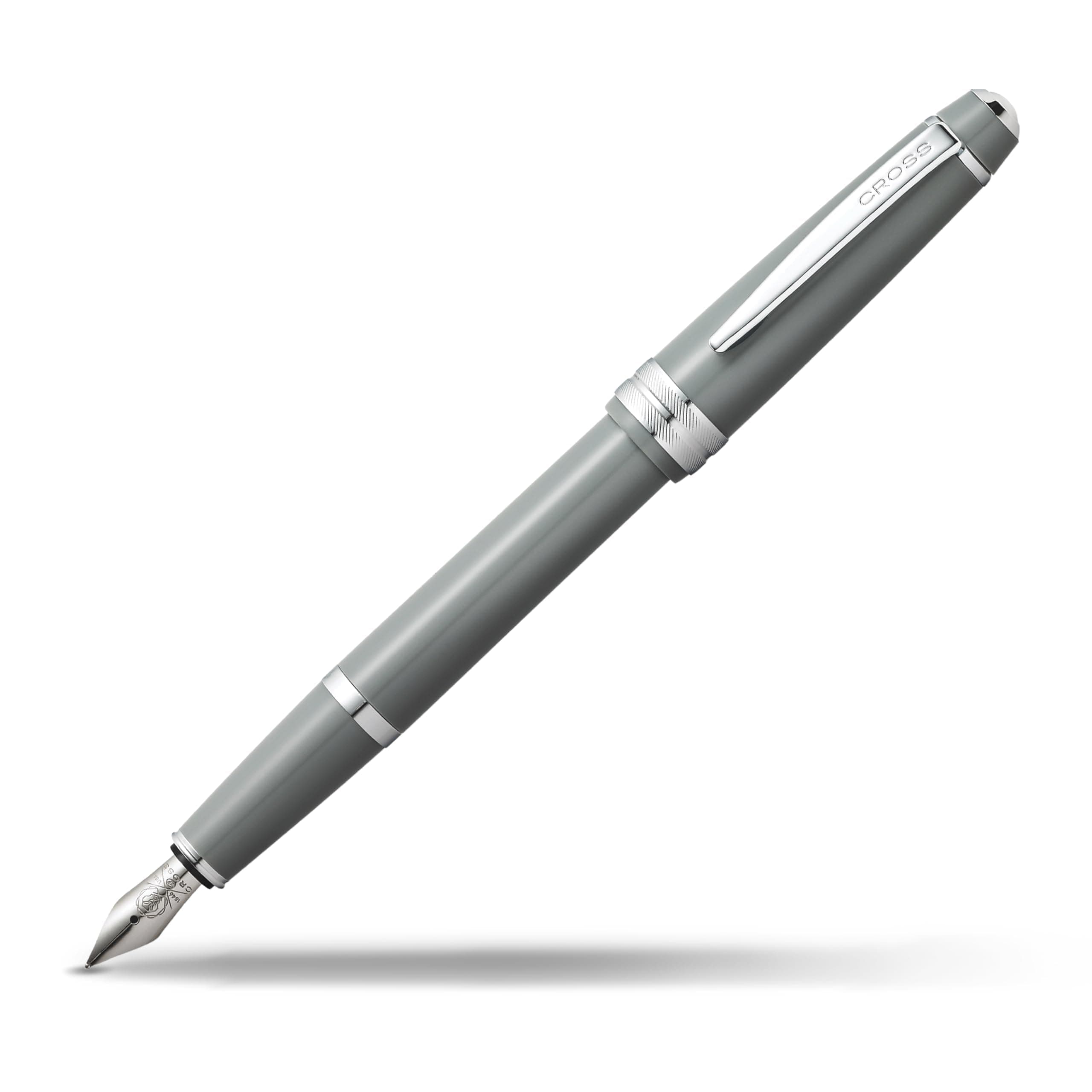 Cross Bailey Light Polished Resin Refillable Fountain Pen, Medium Nib, Includes Premium Gift Box - Glossy Grey