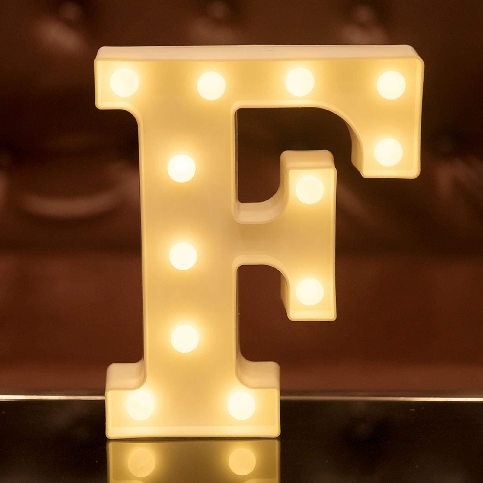 LED Letter Lights Alphabet Light Up Sign for Night Light Home Party Birthday Wedding Bar Decoration (F)